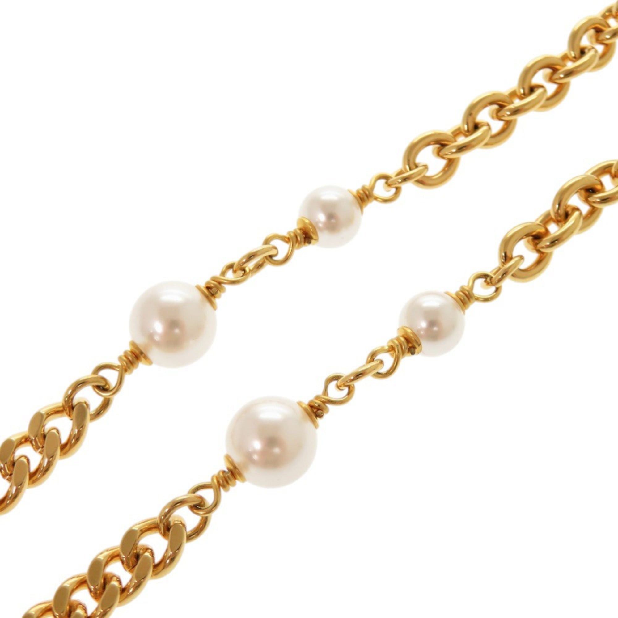 Chanel Excellent condition Chanel Coco Mark Lion Metal Faux Pearl Gold Necklace 1577CHANEL Size ONE SIZE - 7 Thumbnail