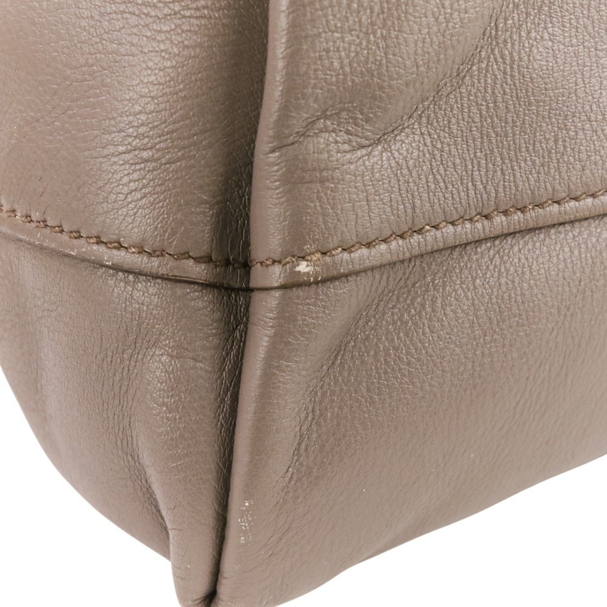 Prada Prada logo hardware leather 2-way tote bag shoulder greige women's Size ONE SIZE - 14 Thumbnail