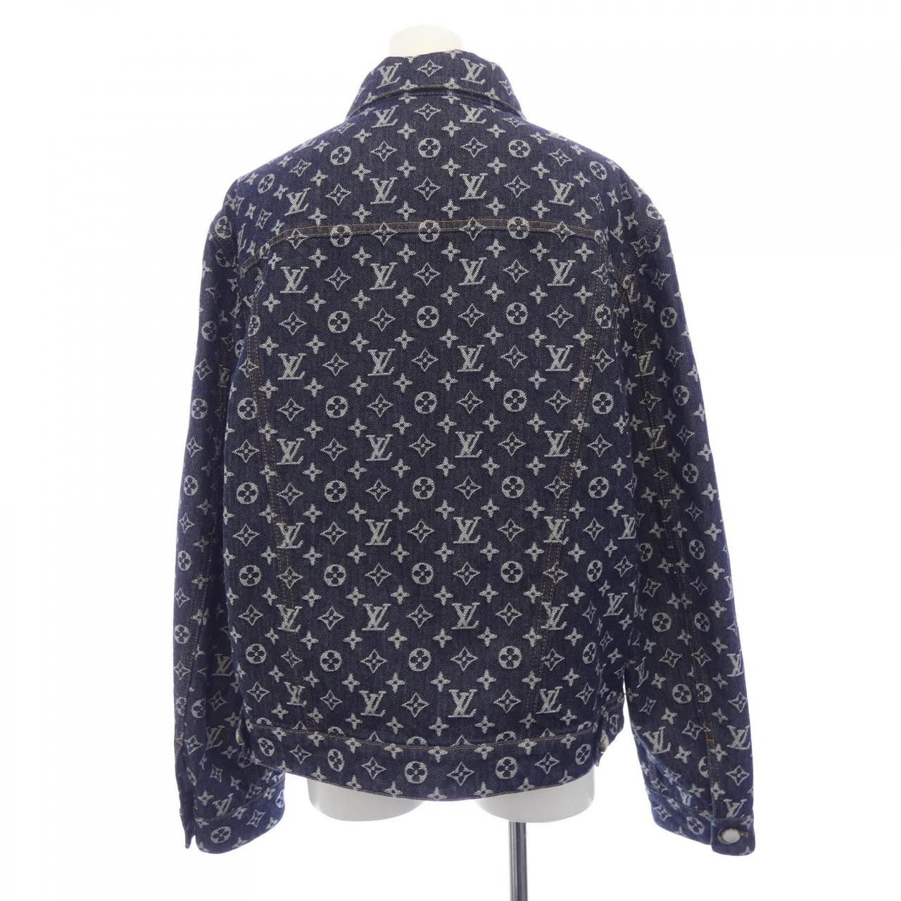 Louis Vuitton Louis Vuitton Louis Vuitton Monogram Jacquard Denim Jacket Textile Outerwear HRA79WUZD DUTY FREE for USA Size ONE SIZE - 2 Thumbnail