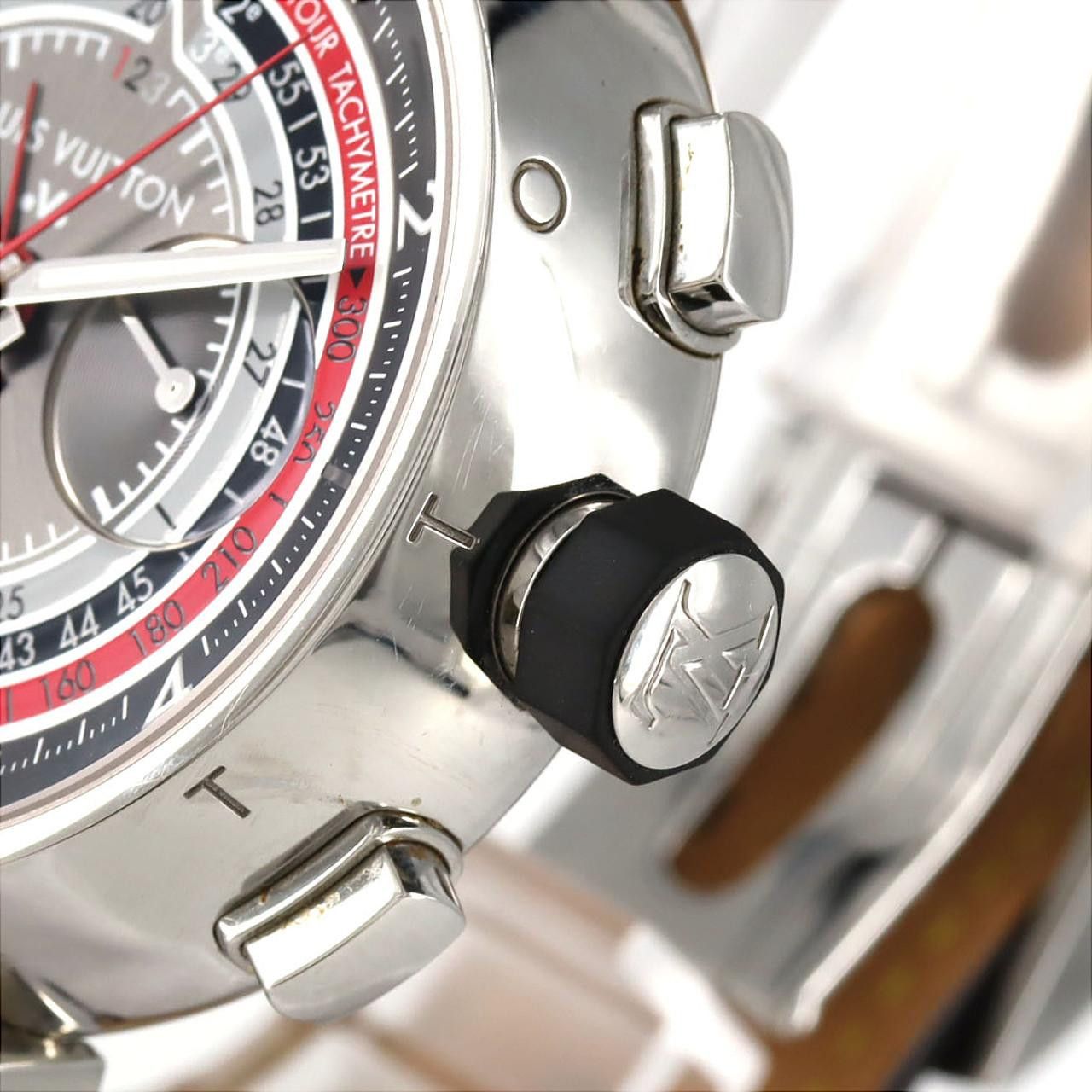 Louis Vuitton Louis Vuitton Louis Vuitton Tambour Chrono Voyage II Stainless Steel Metal Automatic Q102C DUTY FREE for USA Size ONE SIZE - 3 Thumbnail