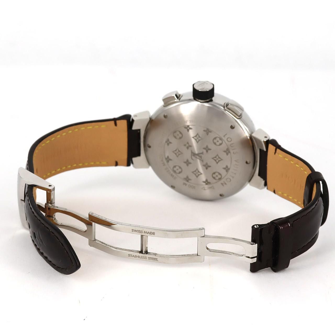Louis Vuitton Louis Vuitton Louis Vuitton Tambour Chrono Voyage II Stainless Steel Metal Automatic Q102C DUTY FREE for USA Size ONE SIZE - 6 Thumbnail