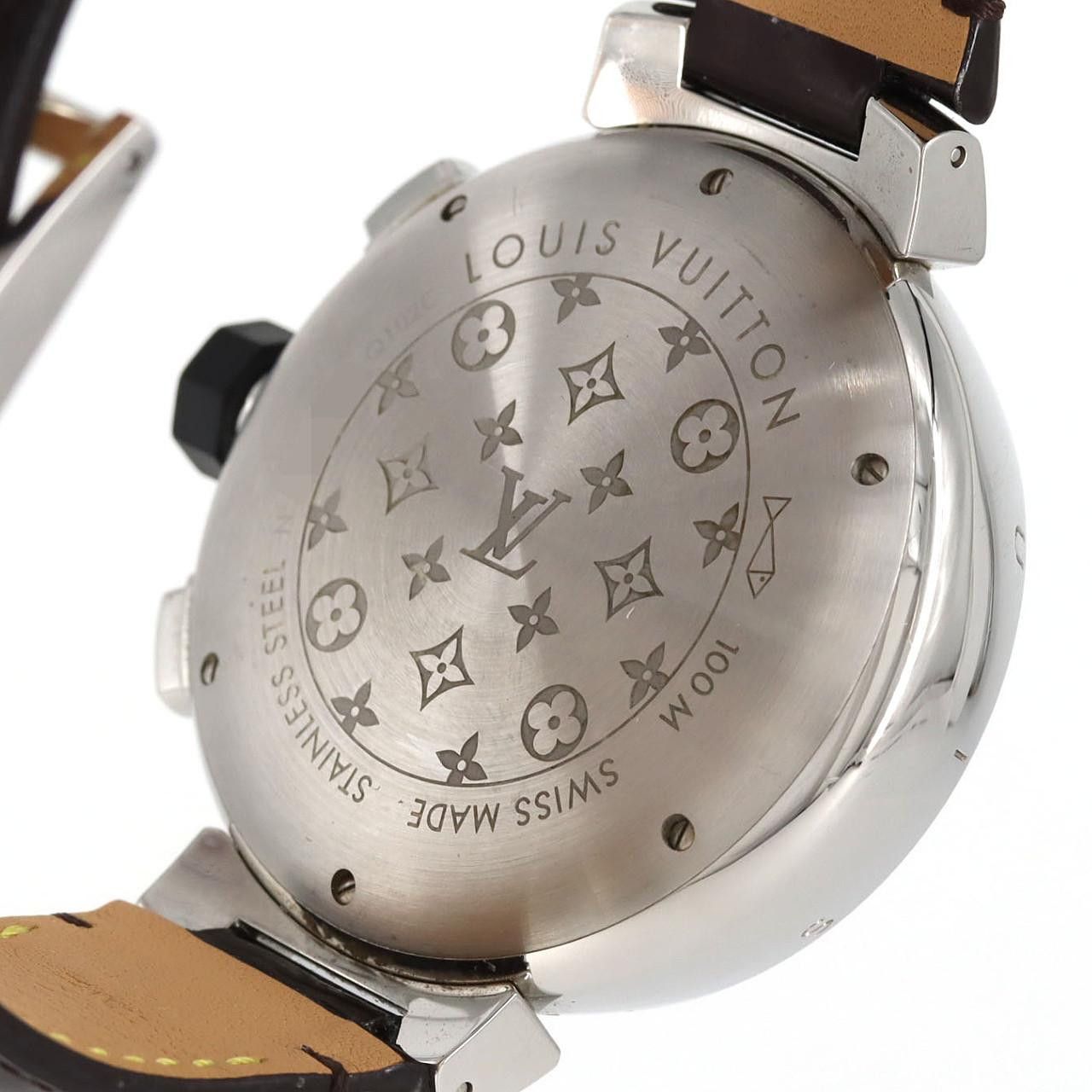 Louis Vuitton Louis Vuitton Louis Vuitton Tambour Chrono Voyage II Stainless Steel Metal Automatic Q102C DUTY FREE for USA Size ONE SIZE - 4 Thumbnail