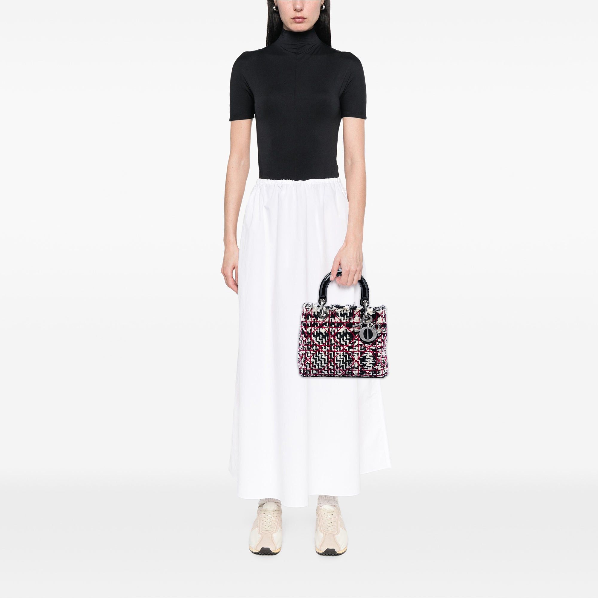 Dior Medium Tweed Cannage Fringe Lady Dior Size ONE SIZE - 7 Thumbnail