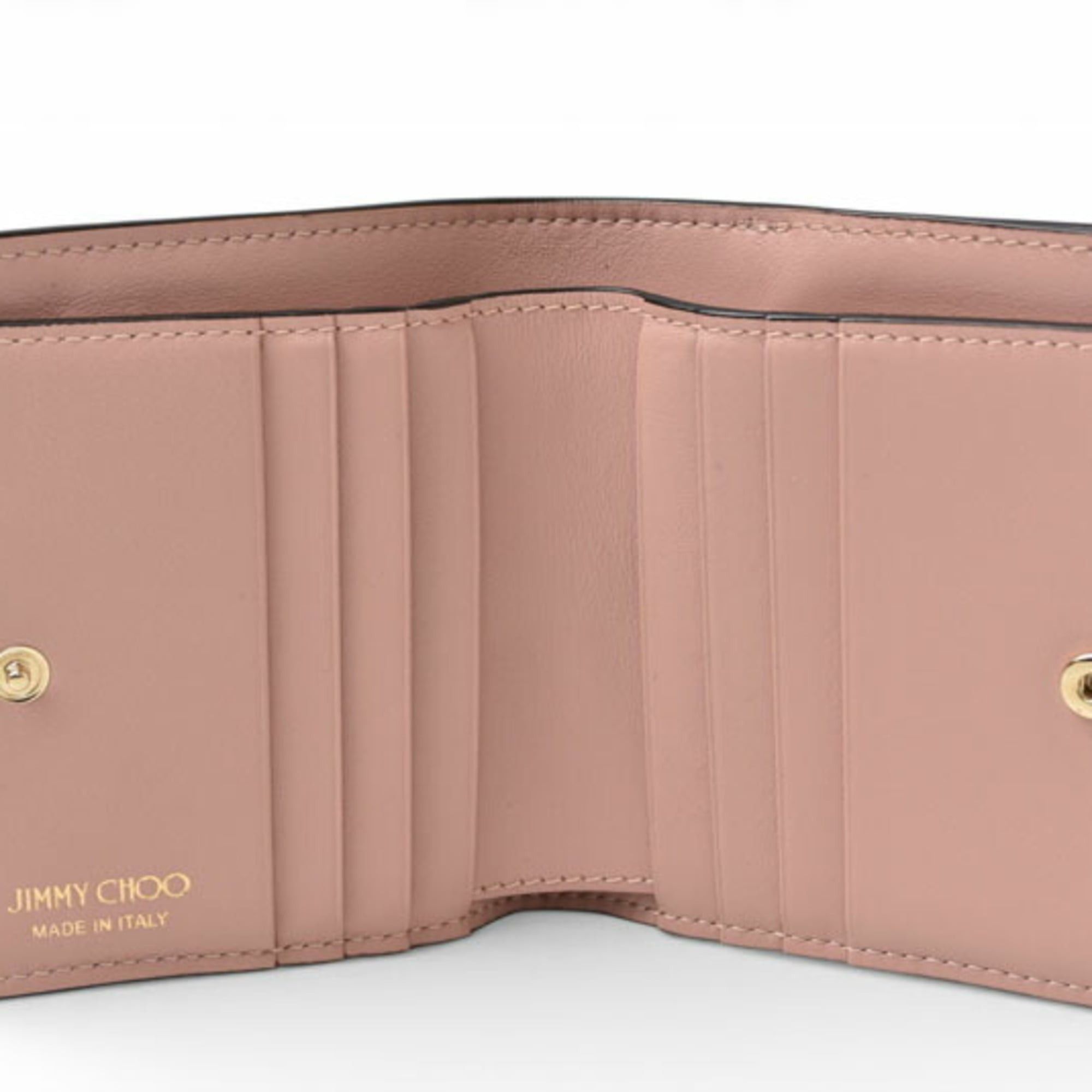 Jimmy Choo Jimmy Choo Hanni mini bifold wallet in calf leather with pink star studs. Size ONE SIZE - 6 Thumbnail