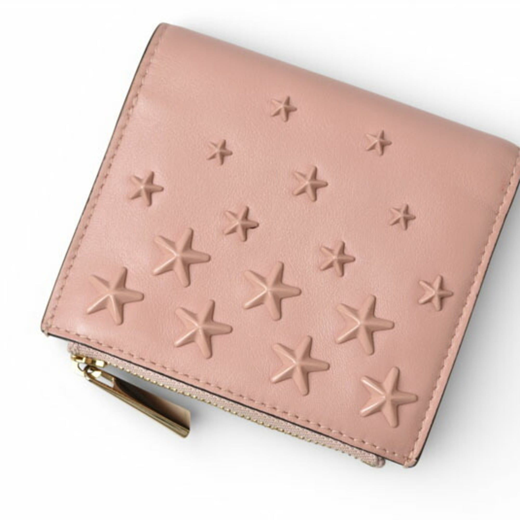 Jimmy Choo Jimmy Choo Hanni mini bifold wallet in calf leather with pink star studs. Size ONE SIZE - 4 Thumbnail