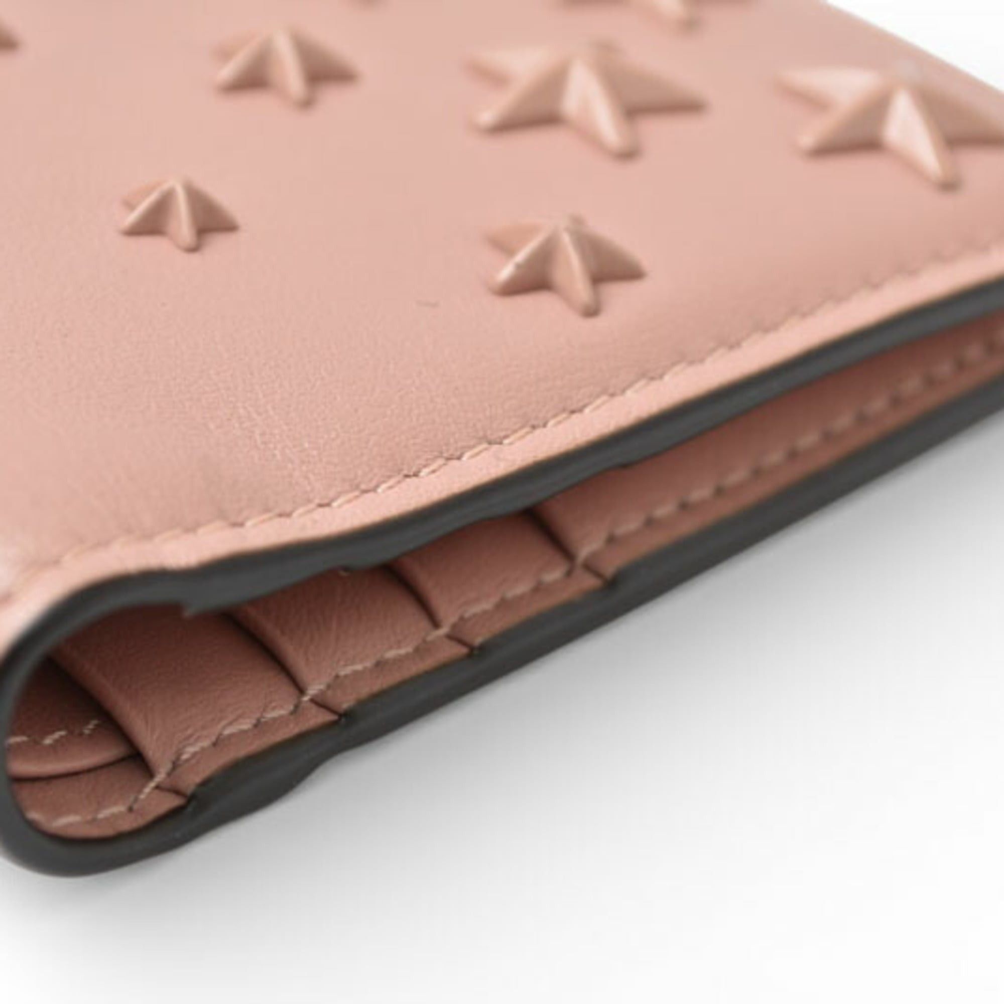 Jimmy Choo Jimmy Choo Hanni mini bifold wallet in calf leather with pink star studs. Size ONE SIZE - 12 Thumbnail