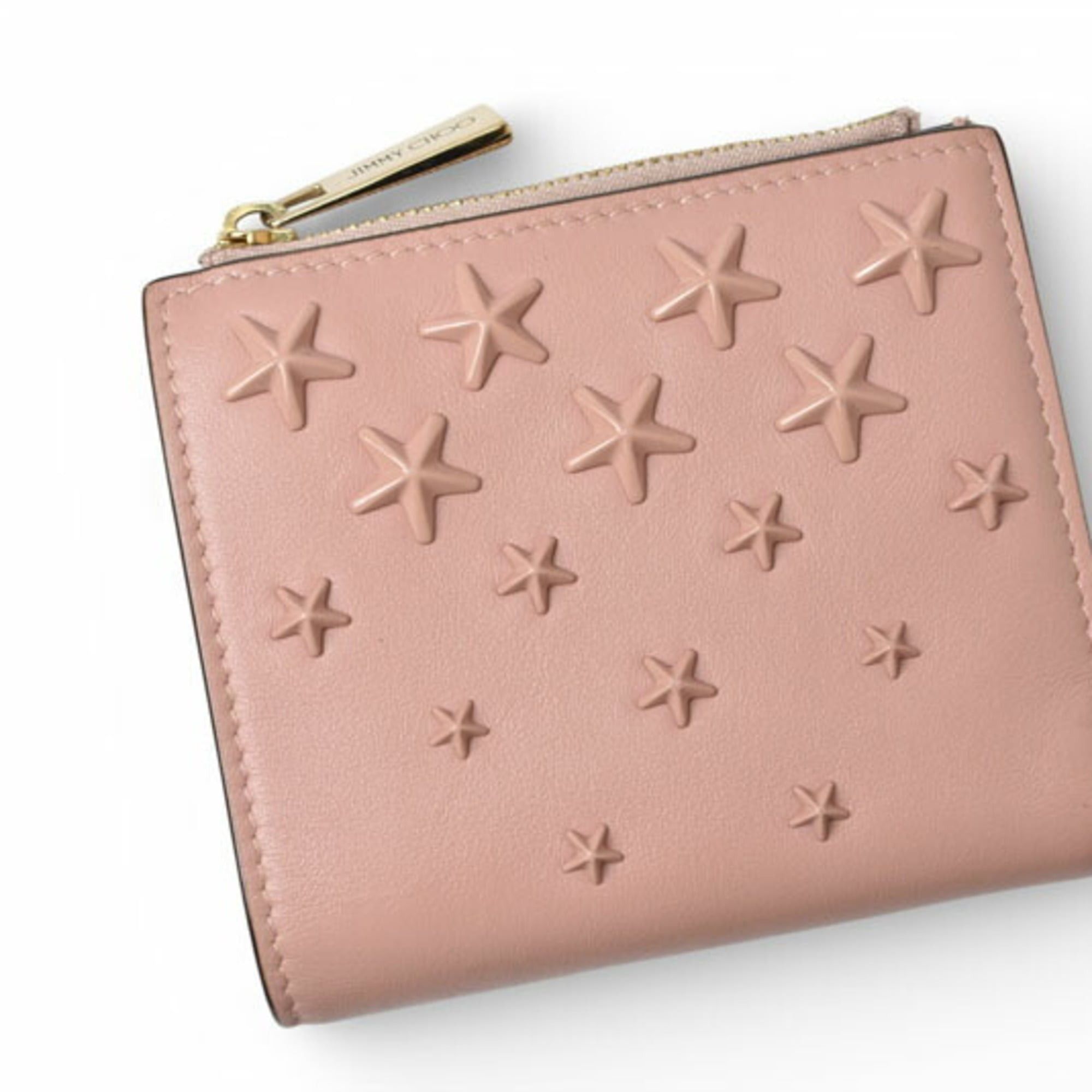 Jimmy Choo Jimmy Choo Hanni mini bifold wallet in calf leather with pink star studs. Size ONE SIZE - 3 Thumbnail