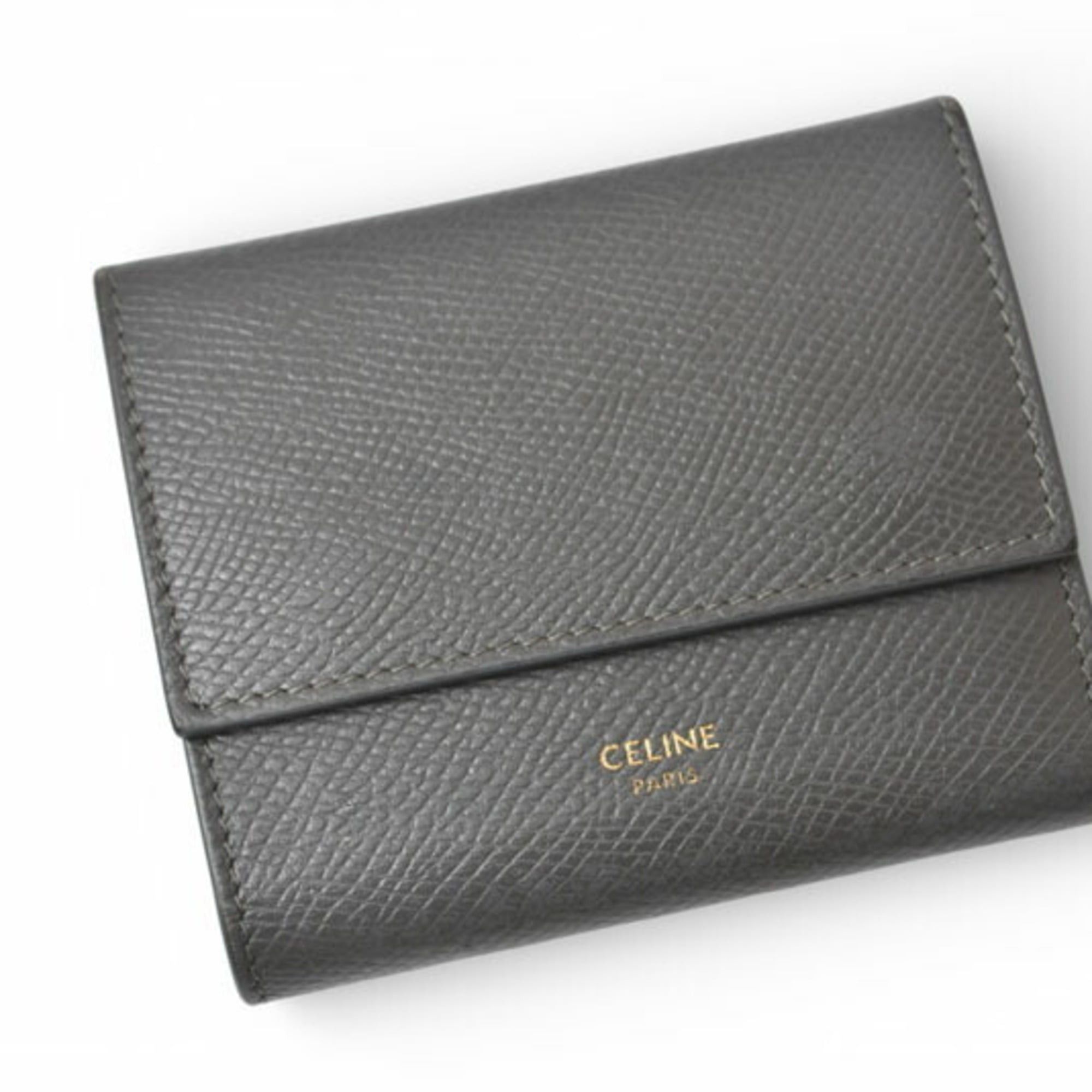 Celine Celine Women's Small Trifold Wallet, Gray, 10B57 Size ONE SIZE - 3 Thumbnail