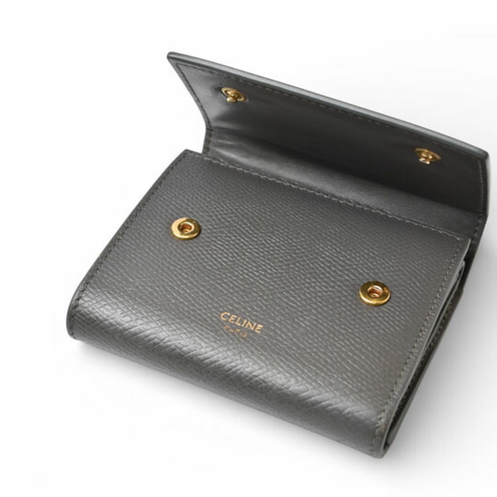 Celine Celine Women's Small Trifold Wallet, Gray, 10B57 Size ONE SIZE - 8 Thumbnail