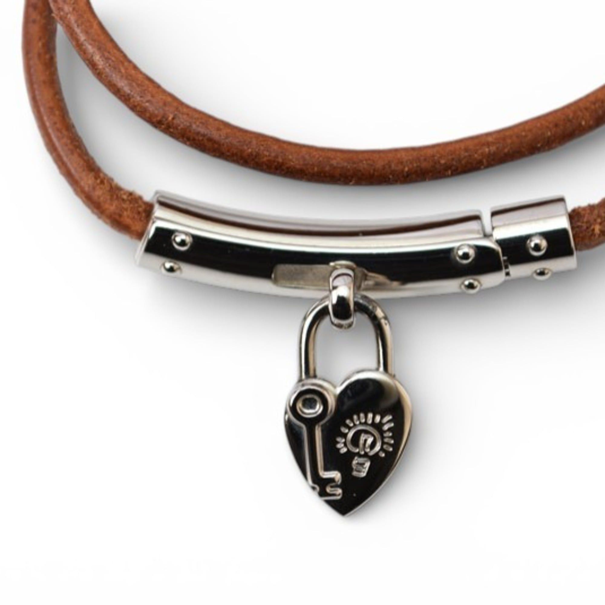 Hermes Hermes Viviride Fantasy Heart Cadena Choker Bangle Bracelet for Women, Brown Size ONE SIZE - 3 Thumbnail