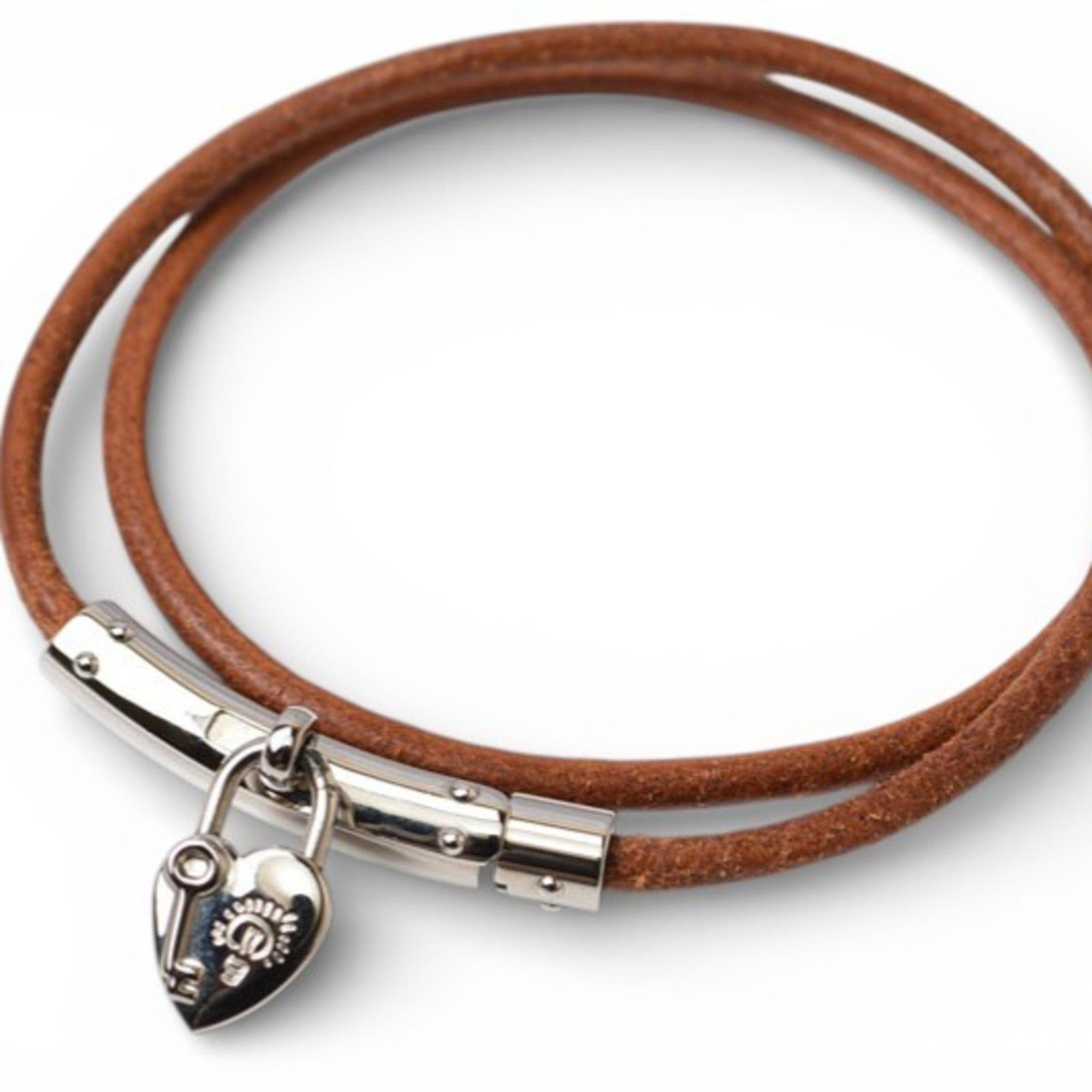 Hermes Hermes Viviride Fantasy Heart Cadena Choker Bangle Bracelet for Women, Brown Size ONE SIZE - 2 Thumbnail