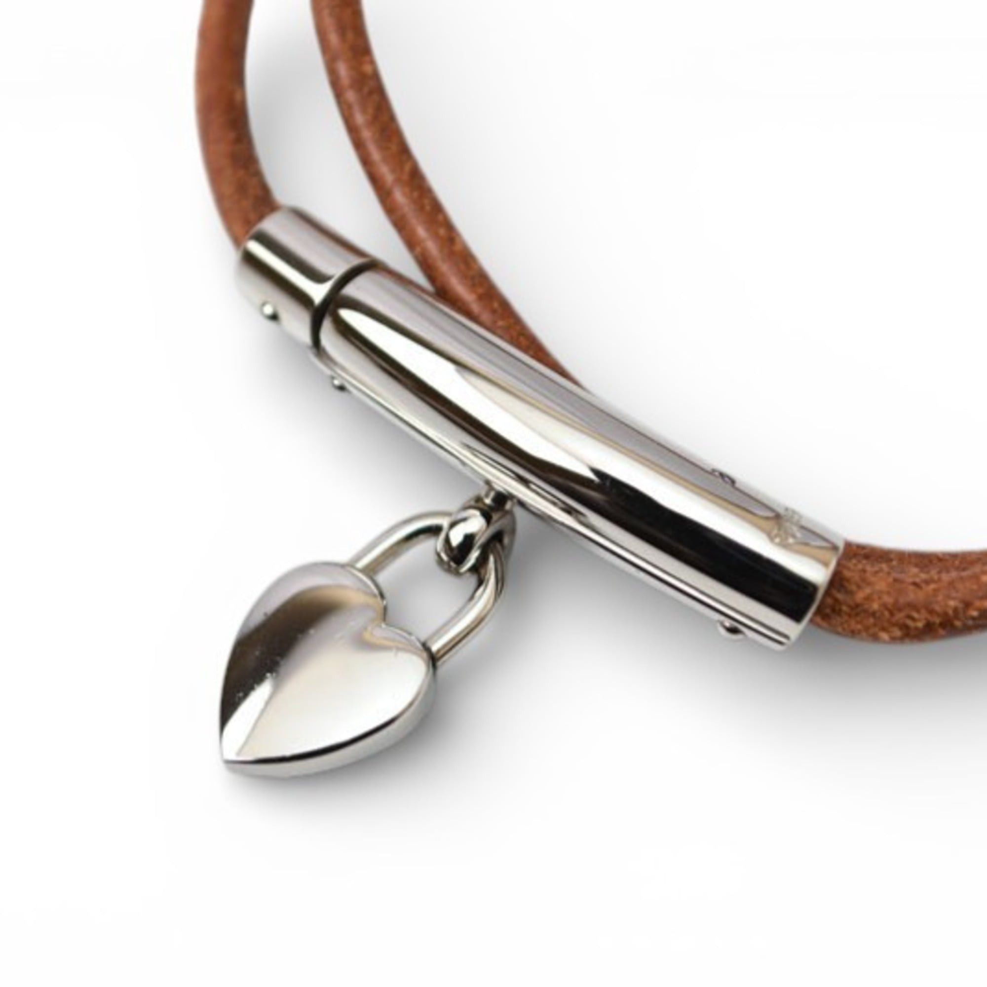 Hermes Hermes Viviride Fantasy Heart Cadena Choker Bangle Bracelet for Women, Brown Size ONE SIZE - 5 Thumbnail