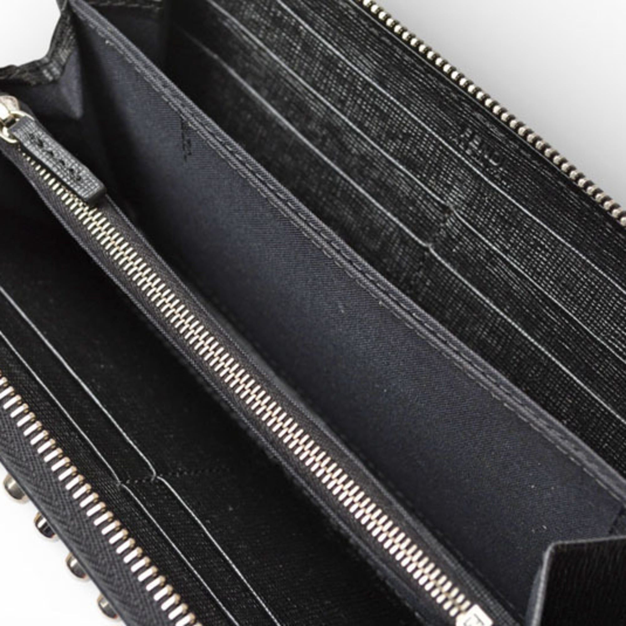 Fendi Fendi Karlito Wallet, FENDI Long Wallet by Karl Lagerfeld, Black and Silver, 8M0299 Size ONE SIZE - 7 Thumbnail
