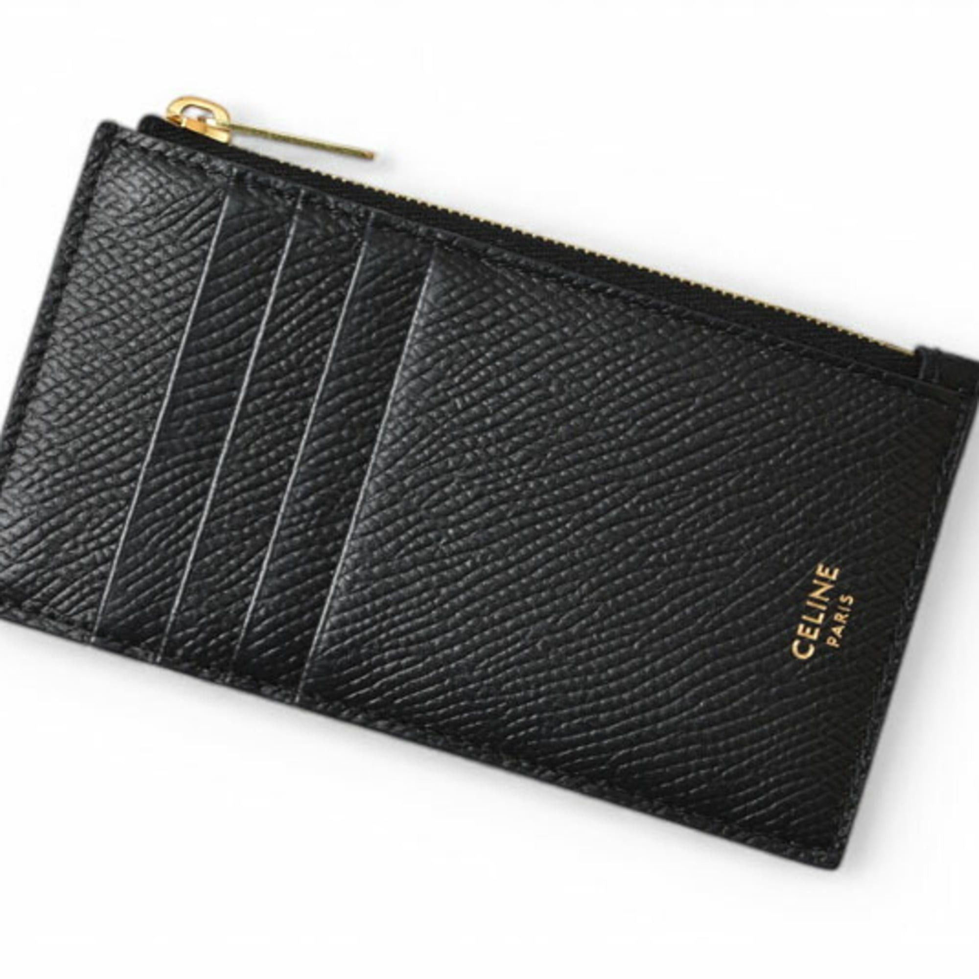 Celine Celine Coin Case, Card Holder, CELINE Zippered Compact, Fragment Black, 10B683BEL Size ONE SIZE - 3 Thumbnail
