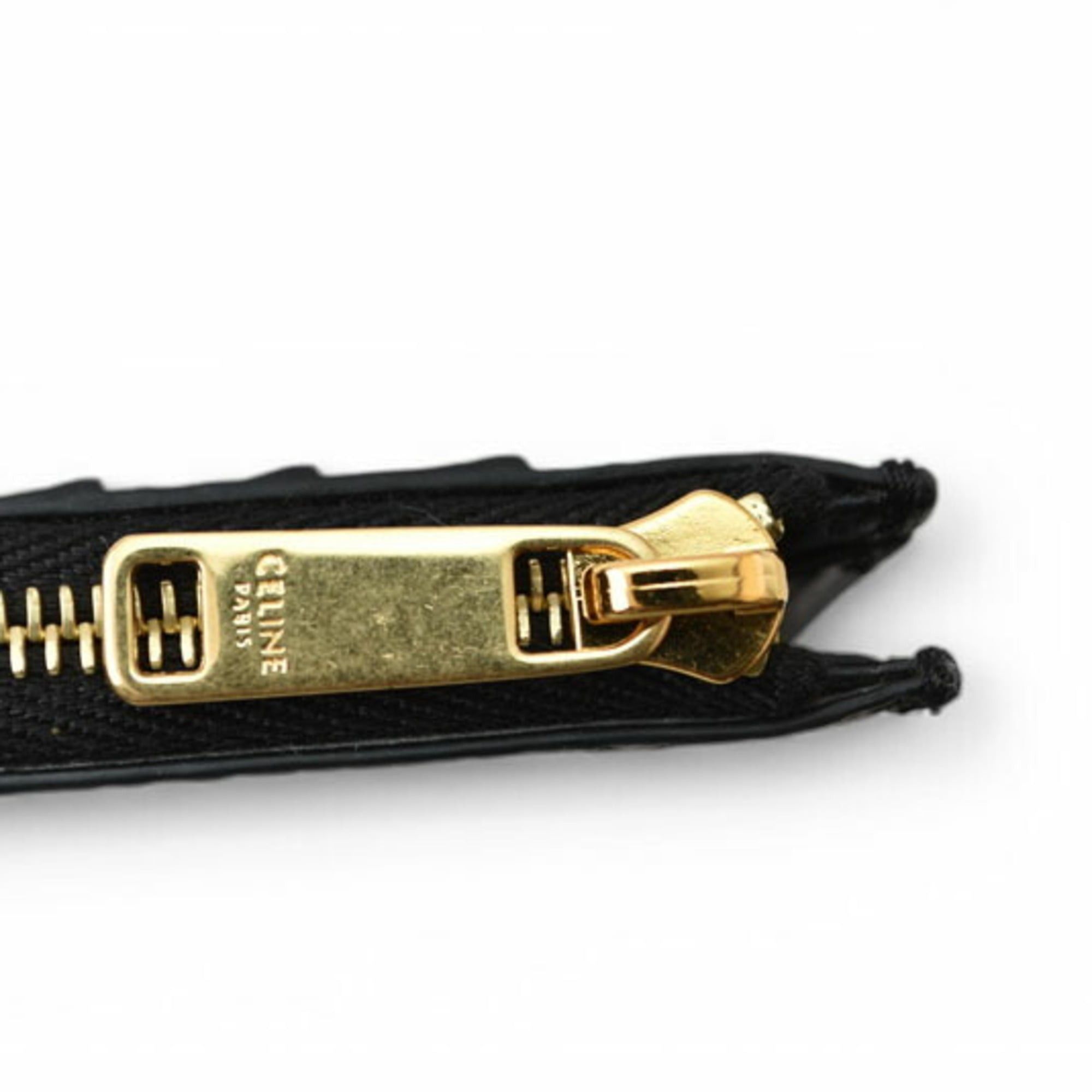 Celine Celine Coin Case, Card Holder, CELINE Zippered Compact, Fragment Black, 10B683BEL Size ONE SIZE - 8 Thumbnail