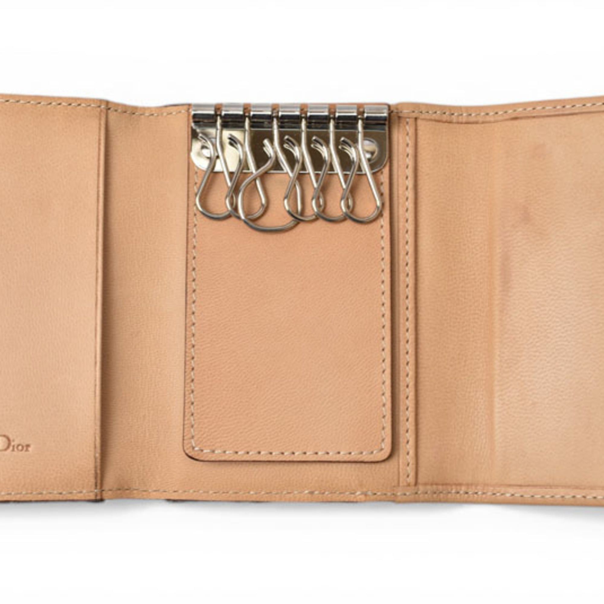 Dior Christian Dior Key Case, Street Chic, Beige Jacquard Leather Size ONE SIZE - 10 Thumbnail