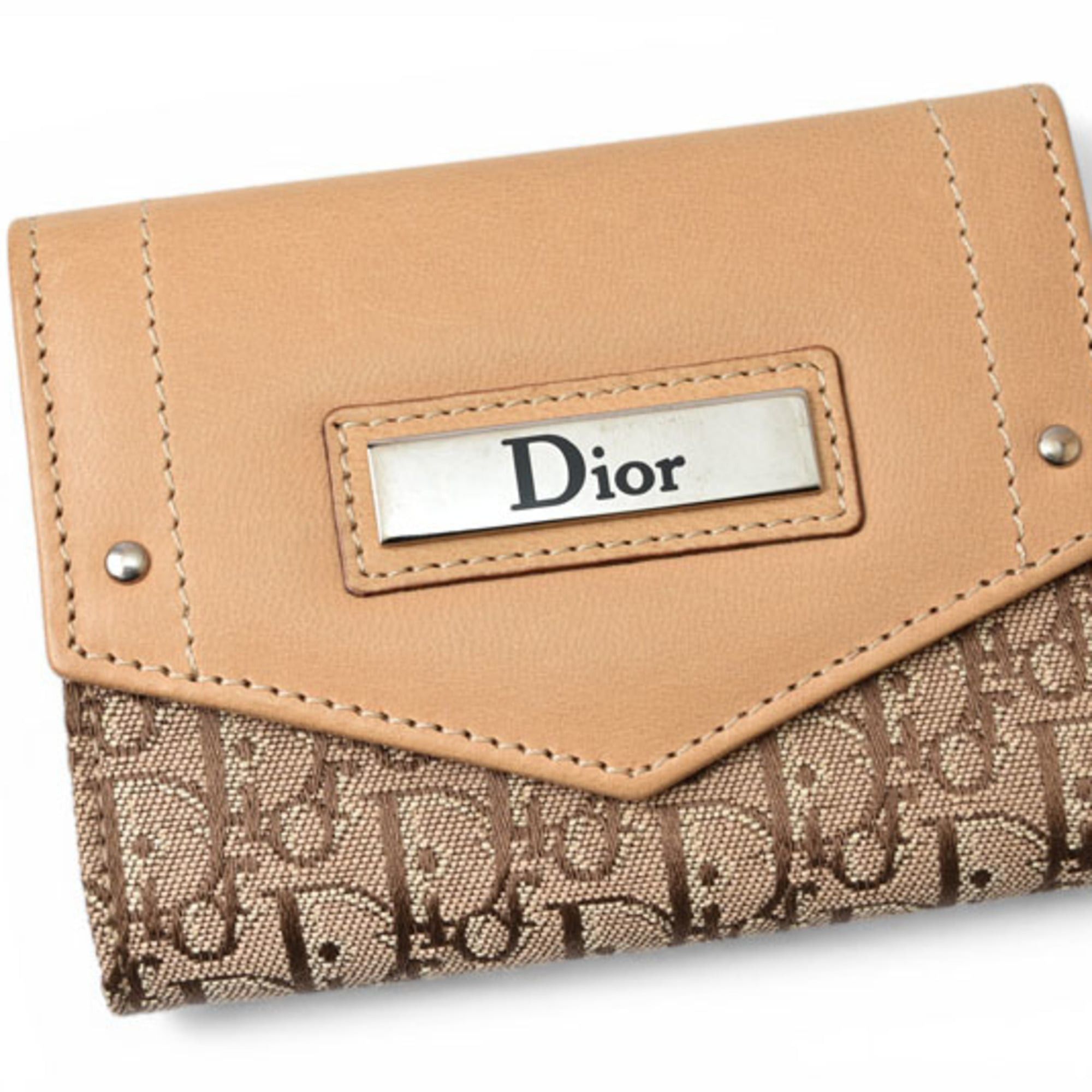 Dior Christian Dior Key Case, Street Chic, Beige Jacquard Leather Size ONE SIZE - 2 Thumbnail