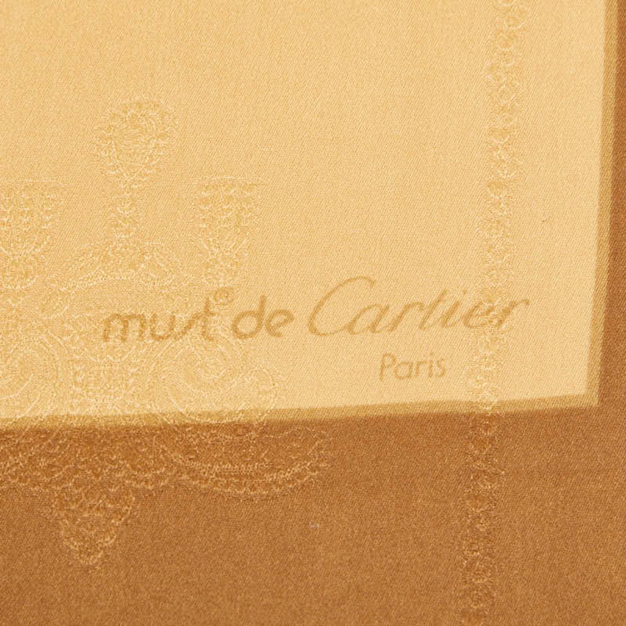 Cartier Cartier all-over print scarf/muffler, brown silk, women's. Size ONE SIZE - 5 Thumbnail
