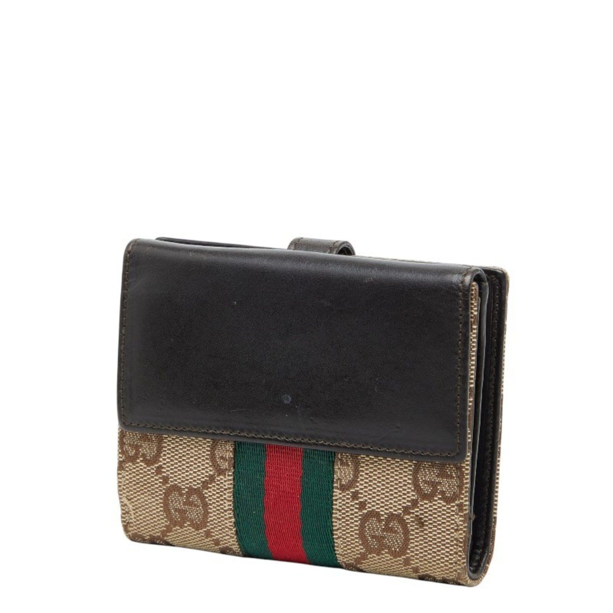 Gucci Gucci GG Canvas Jackie Sherry Line Bi-fold Wallet 05470 Beige Multicolor Leather Women's GUCCI Size ONE SIZE - 2 Thumbnail