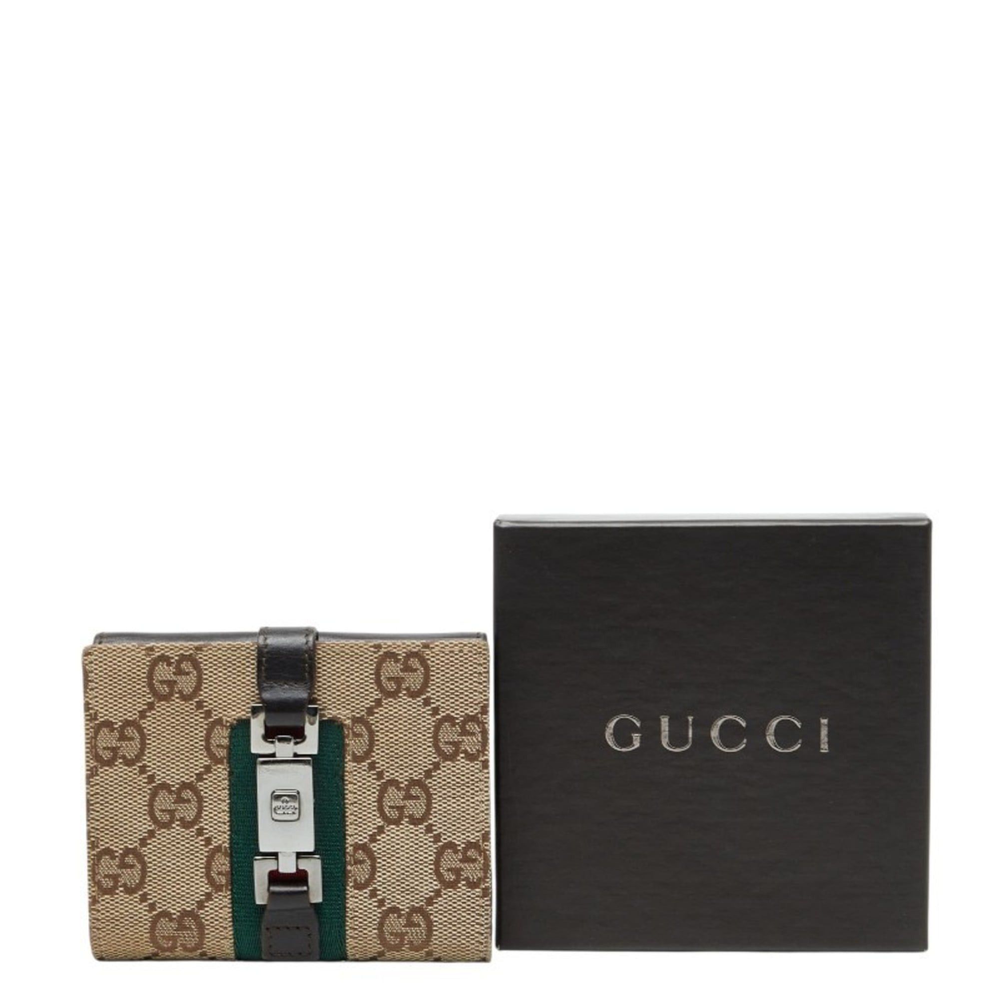 Gucci Gucci GG Canvas Jackie Sherry Line Bi-fold Wallet 05470 Beige Multicolor Leather Women's GUCCI Size ONE SIZE - 13 Thumbnail