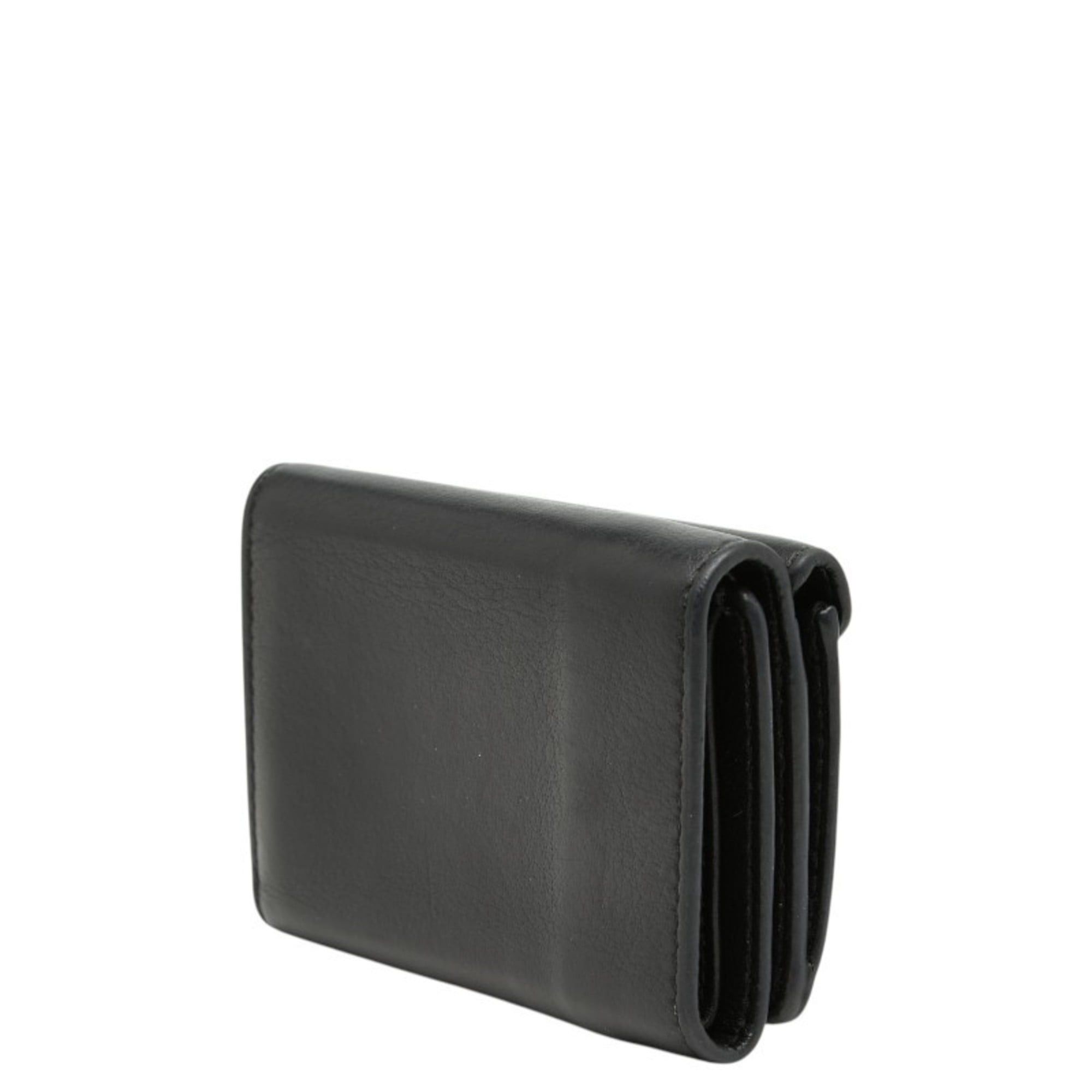 Balenciaga Balenciaga Paper Mini Wallet, Tri-fold Compact, 391446, Black Leather, Women's, BALENCIAGA Size ONE SIZE - 2 Thumbnail