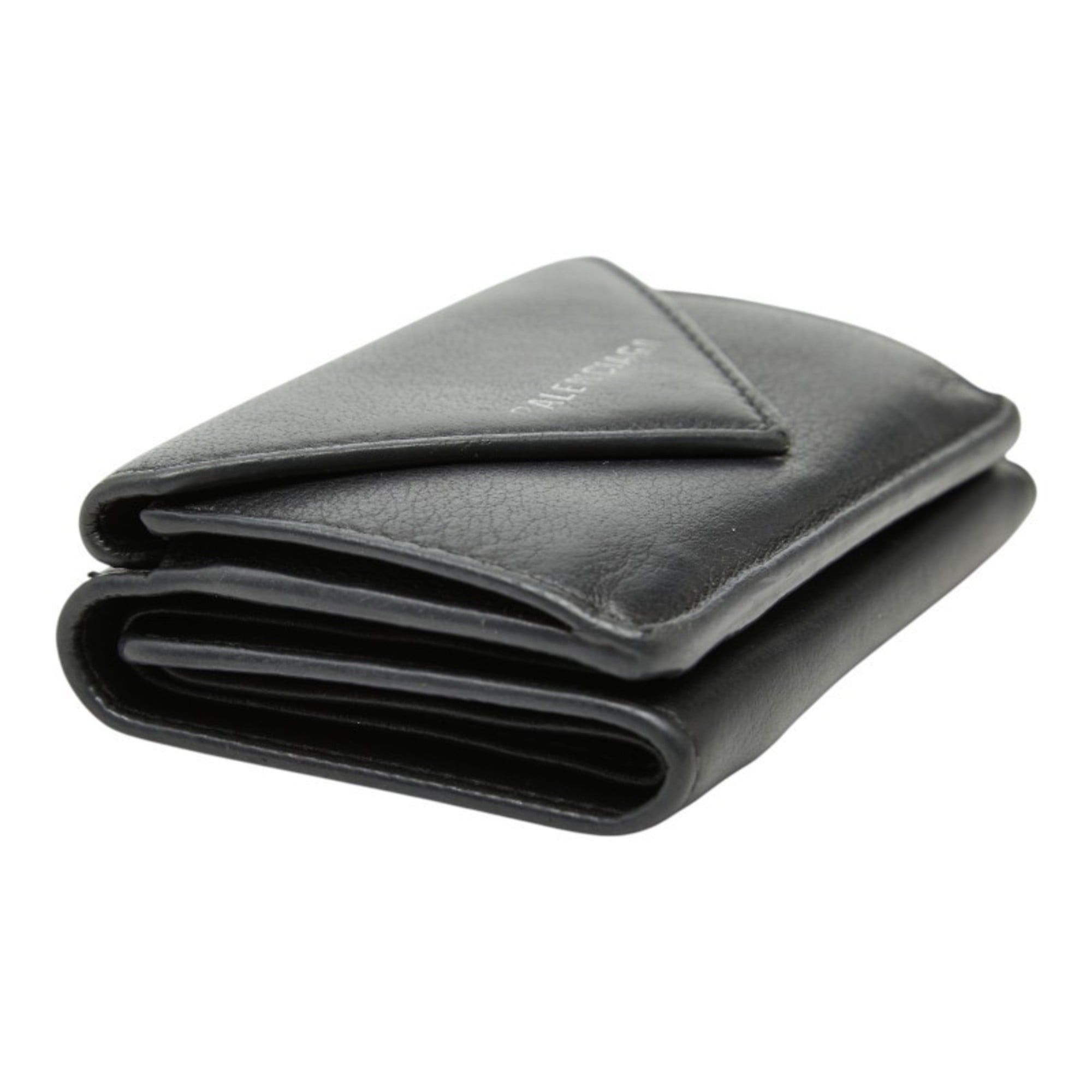 Balenciaga Balenciaga Paper Mini Wallet, Tri-fold Compact, 391446, Black Leather, Women's, BALENCIAGA Size ONE SIZE - 5 Thumbnail
