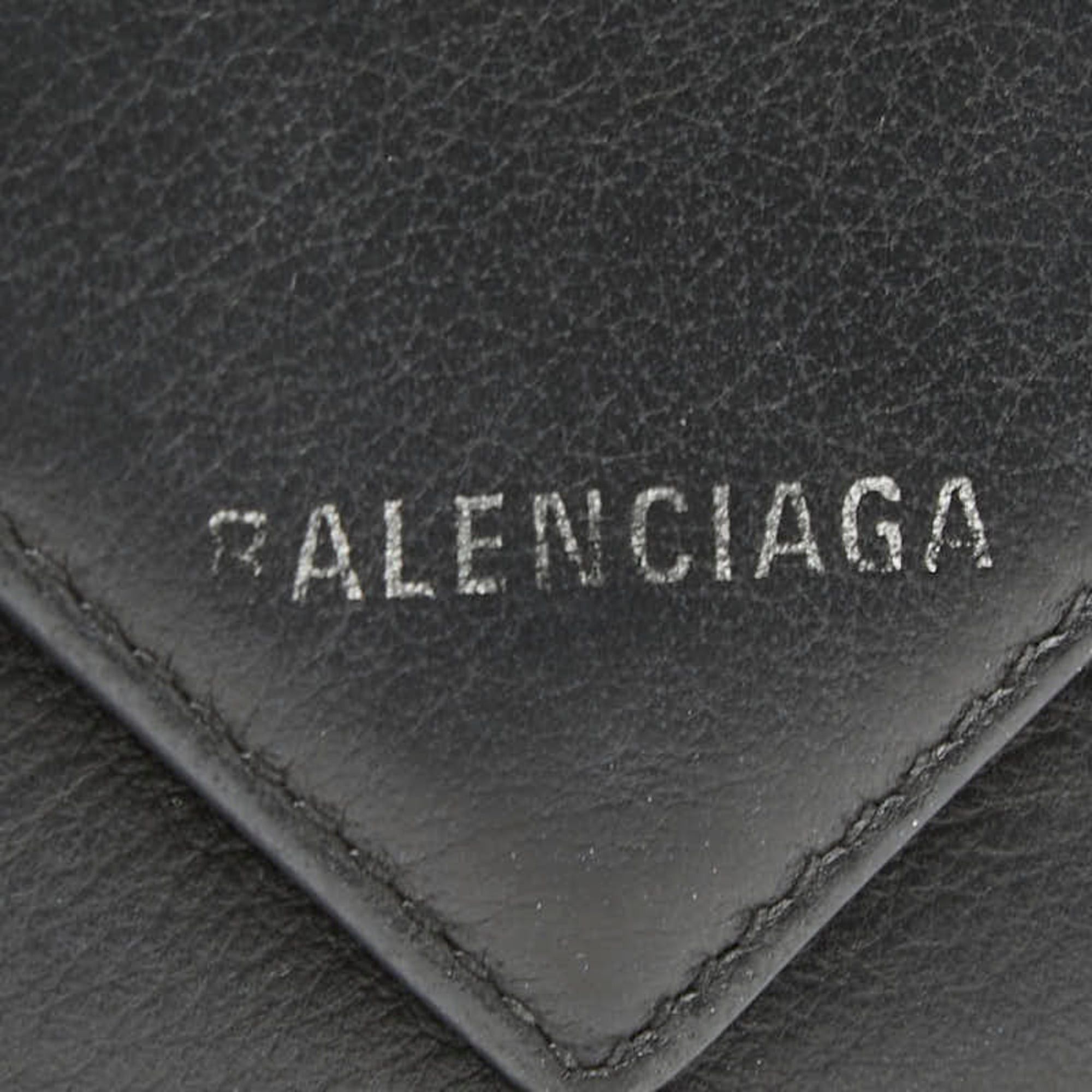Balenciaga Balenciaga Paper Mini Wallet, Tri-fold Compact, 391446, Black Leather, Women's, BALENCIAGA Size ONE SIZE - 6 Thumbnail