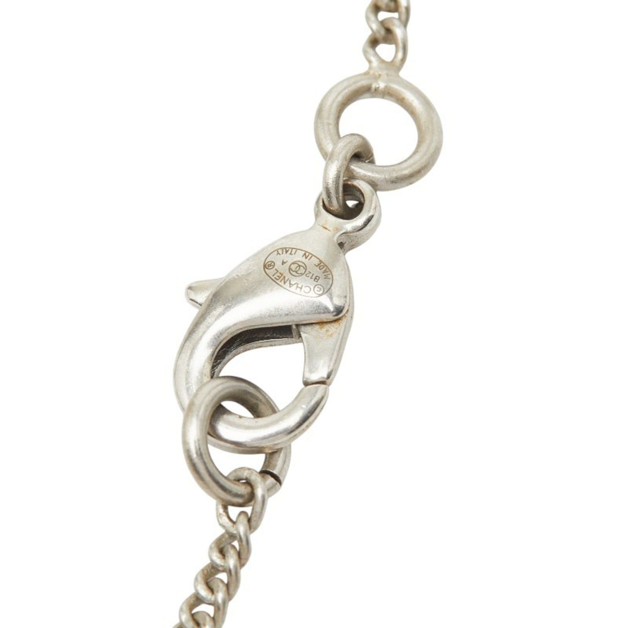 Chanel Chanel Coco Mark Necklace, Silver, Black Metal Enamel, Women's CHANEL Size ONE SIZE - 5 Thumbnail