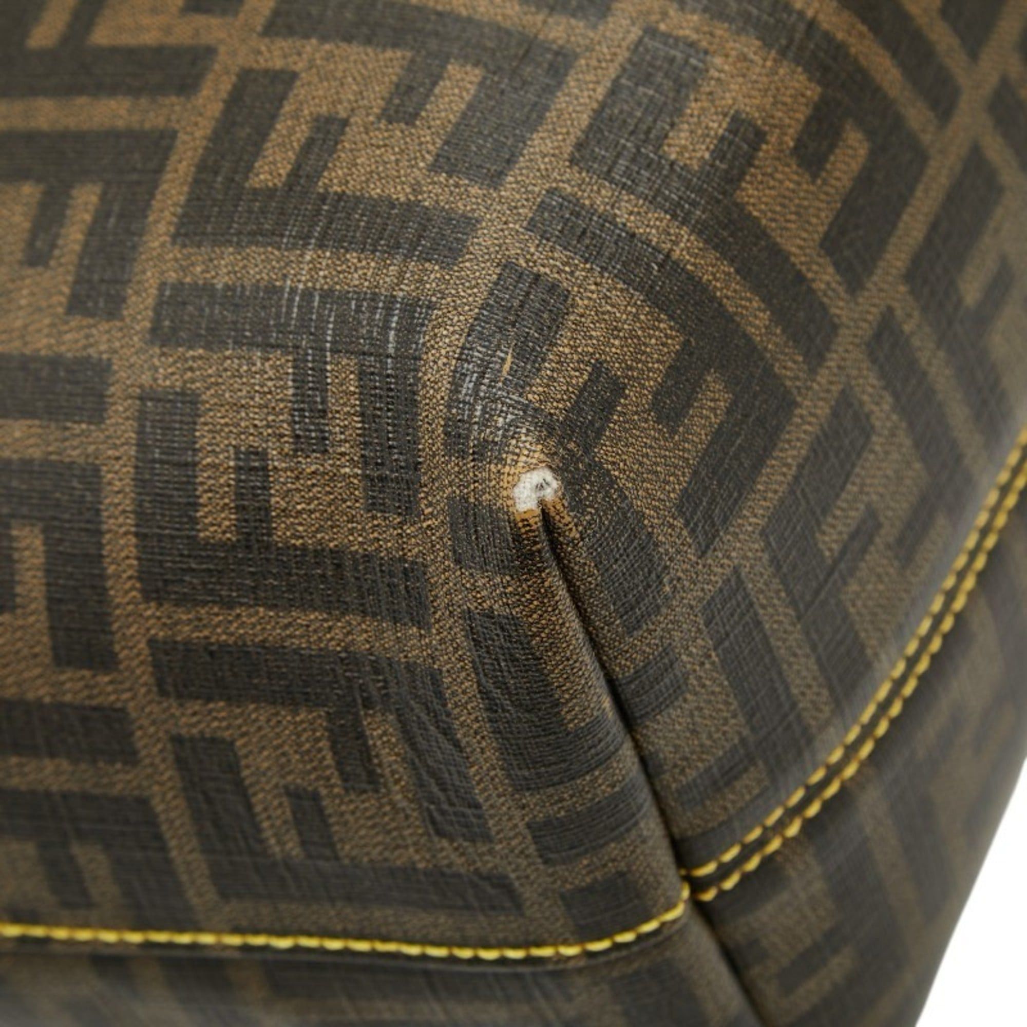 Fendi Fendi Zucca Tote Bag 8BH198 Brown Leather Women's FENDI Size ONE SIZE - 4 Thumbnail