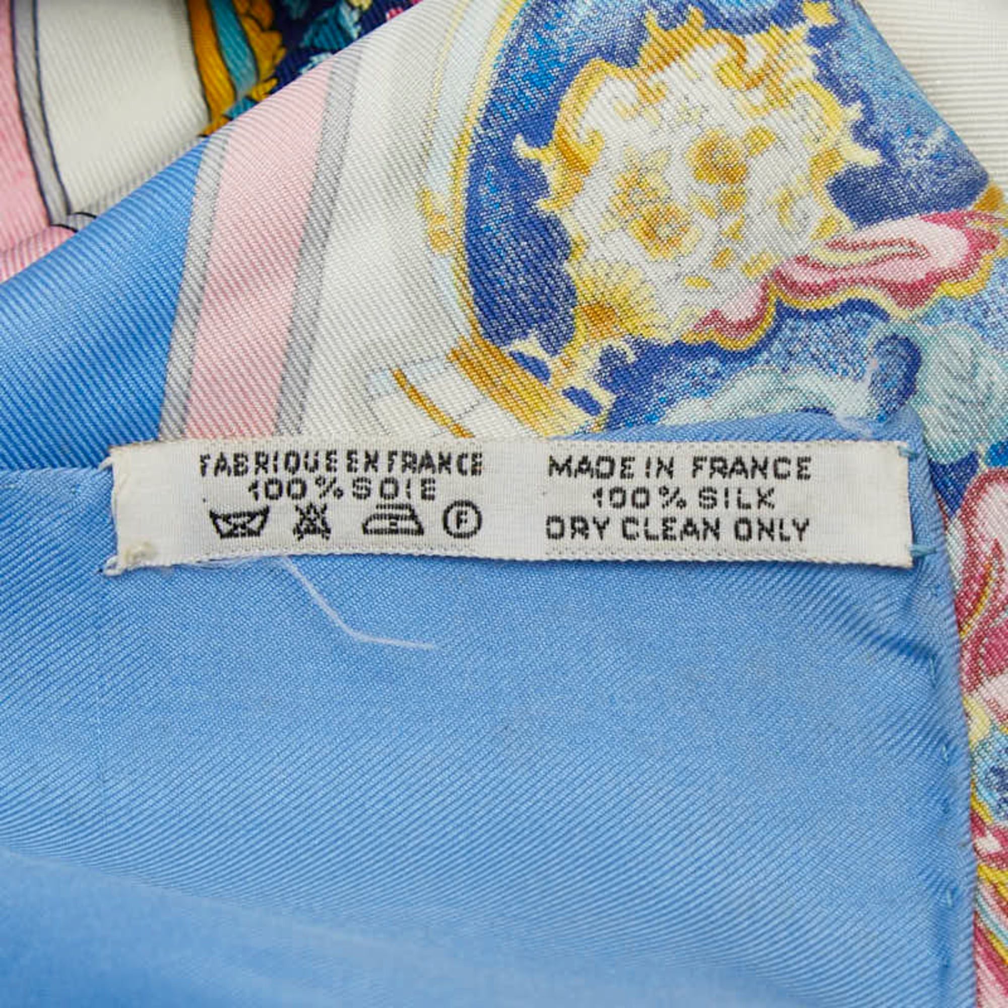 Hermes Hermes Carre 90 Qu importe le flacon Perfume Bottle Scarf Muffler Light Blue Multicolor Silk Women's HERMES Size ONE SIZE - 6 Thumbnail