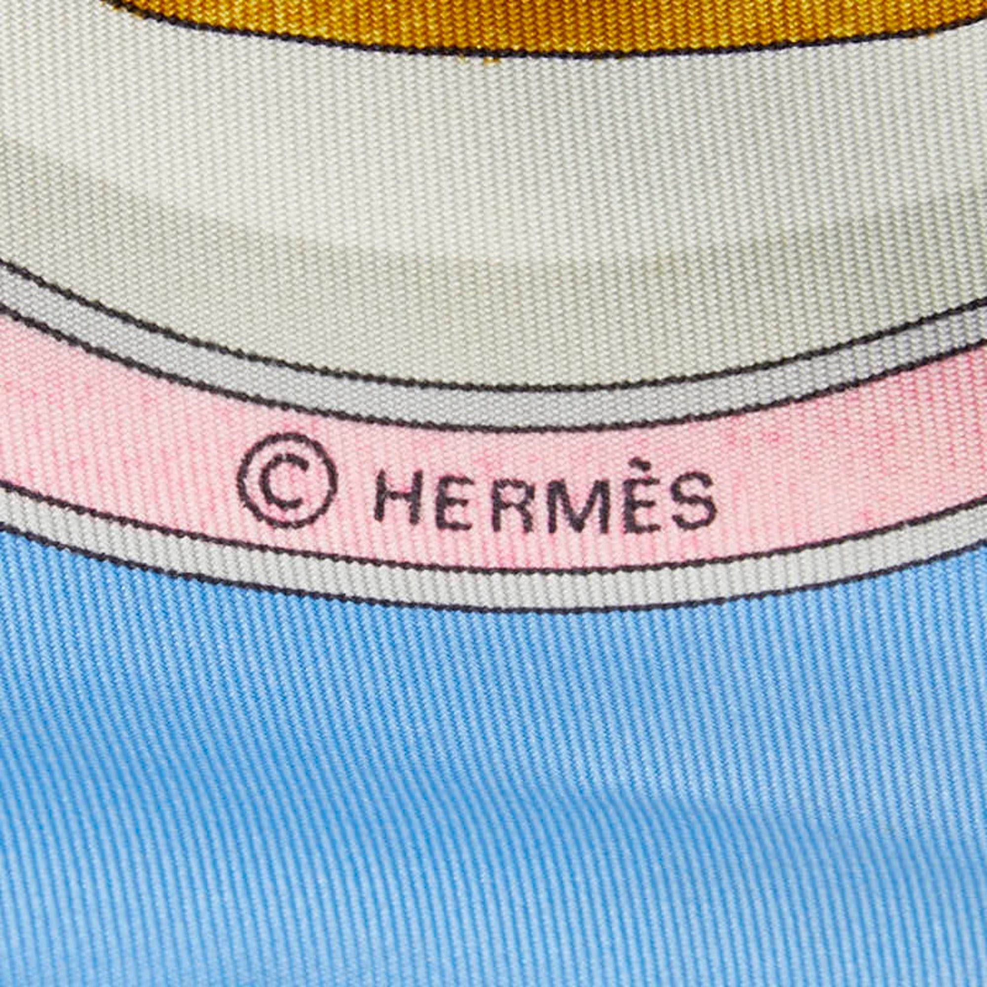 Hermes Hermes Carre 90 Qu importe le flacon Perfume Bottle Scarf Muffler Light Blue Multicolor Silk Women's HERMES Size ONE SIZE - 5 Thumbnail