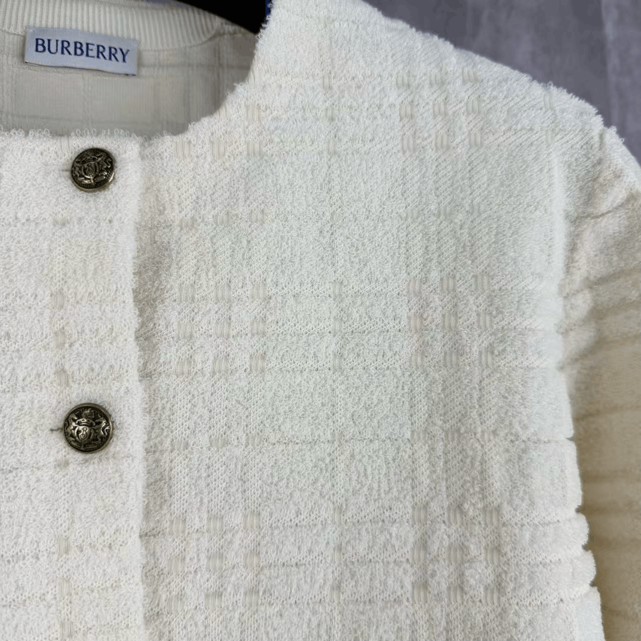 Burberry Burberry 2026 Beige Check Wool Tweed Coat Size M / US 6-8 / IT 42-44 - 2 Thumbnail