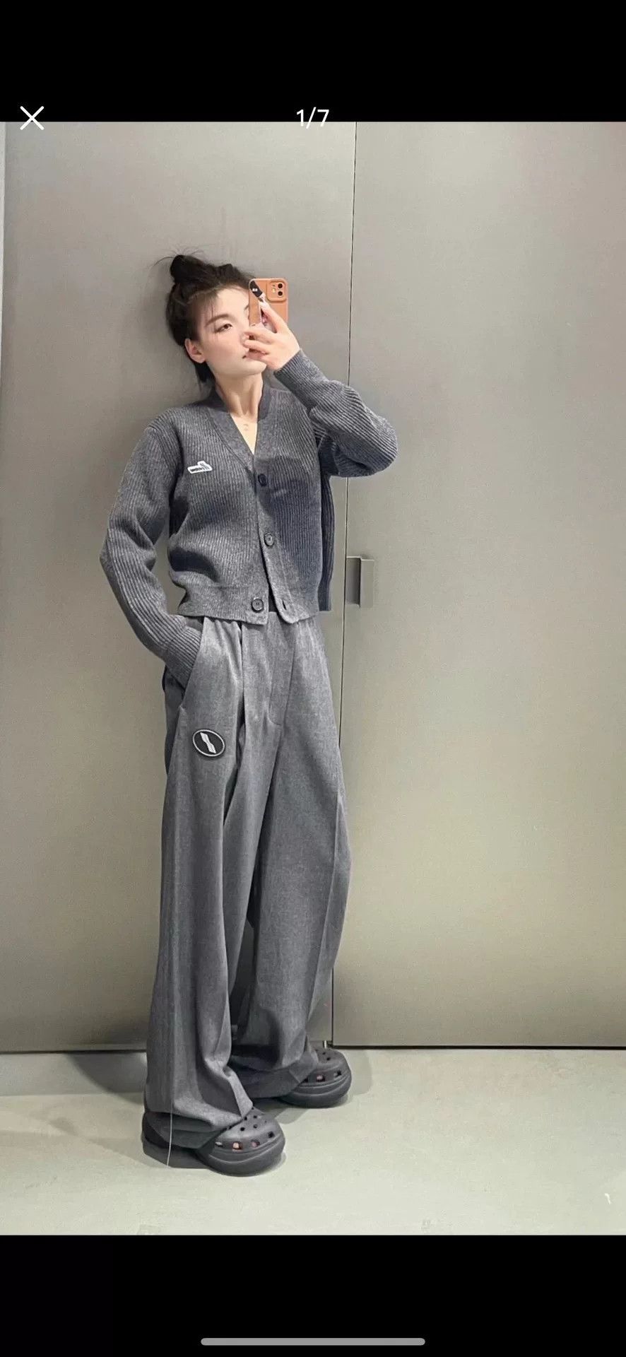 WE11DONE Welldone Gray Embroidered Logo Cardigan Size S / US 4 / IT 40 - 5 Thumbnail
