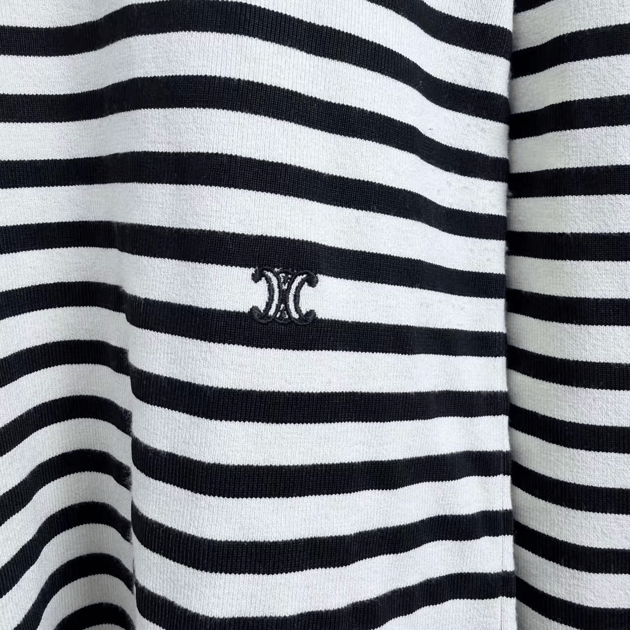 Celine Celine Embroidered Triomphe Logo Striped Turtleneck Size S / US 4 / IT 40 - 2 Thumbnail