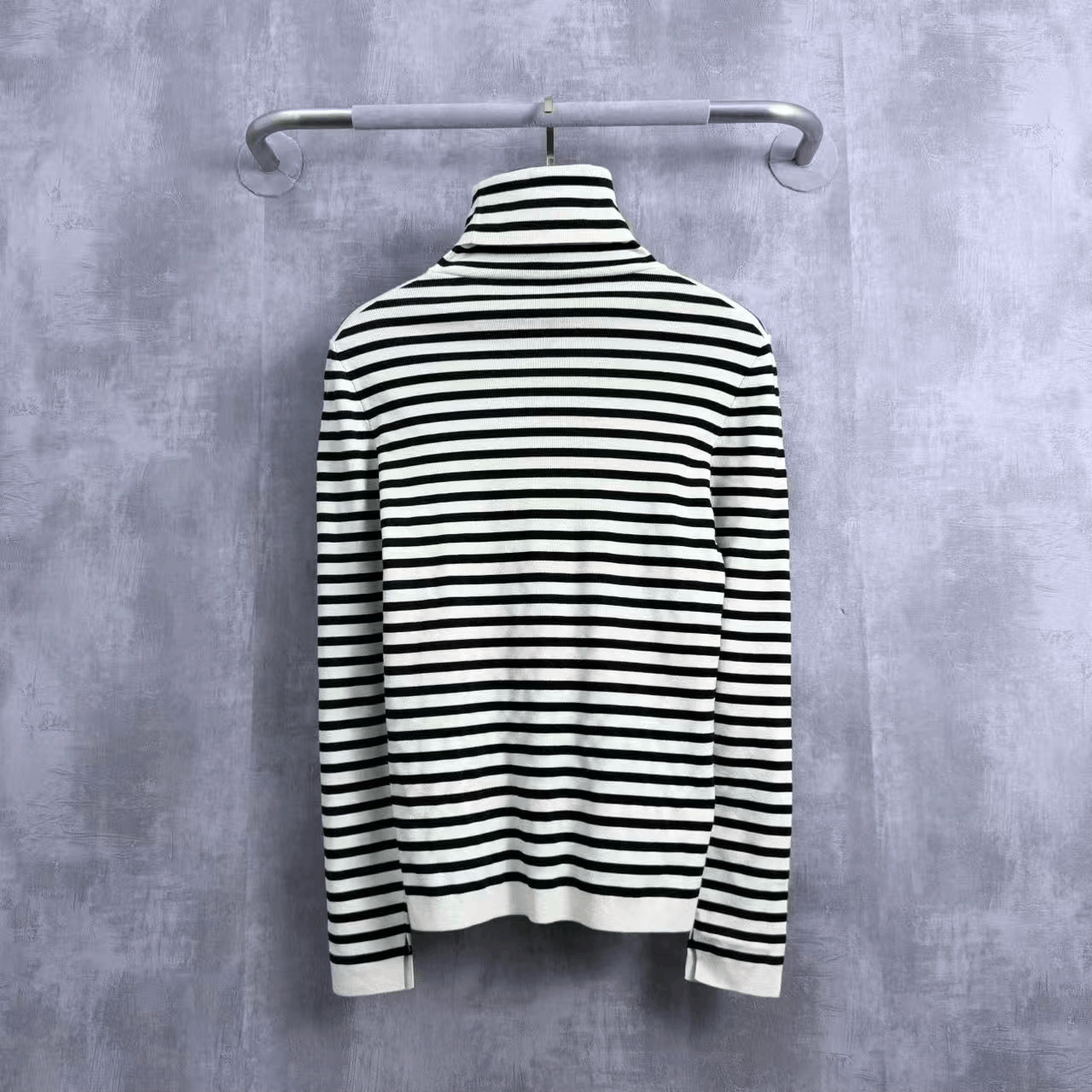 Celine Celine Embroidered Triomphe Logo Striped Turtleneck Size S / US 4 / IT 40 - 3 Thumbnail