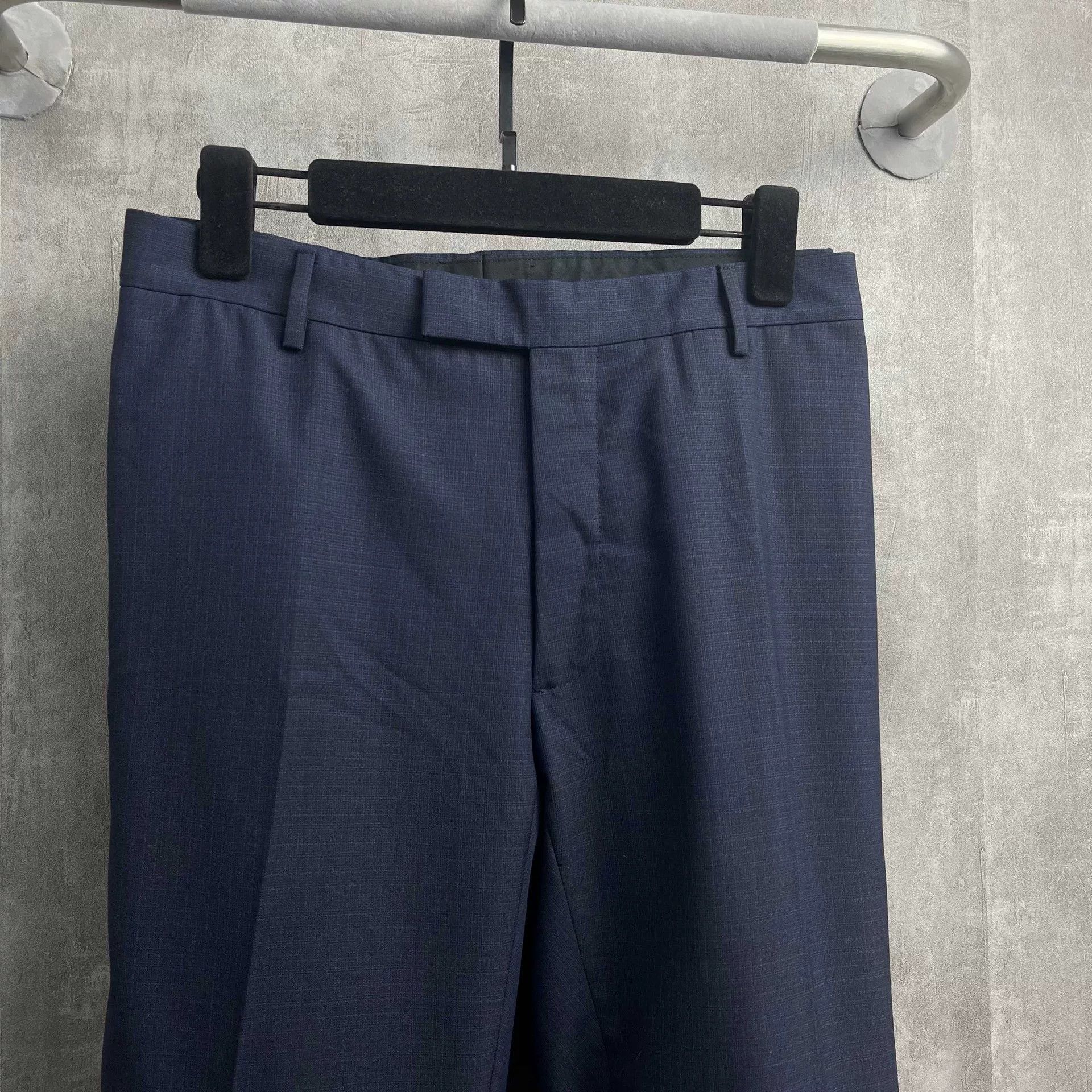Dior Dior Navy Plaid Wool Casual Pants Size US 35 - 2 Thumbnail
