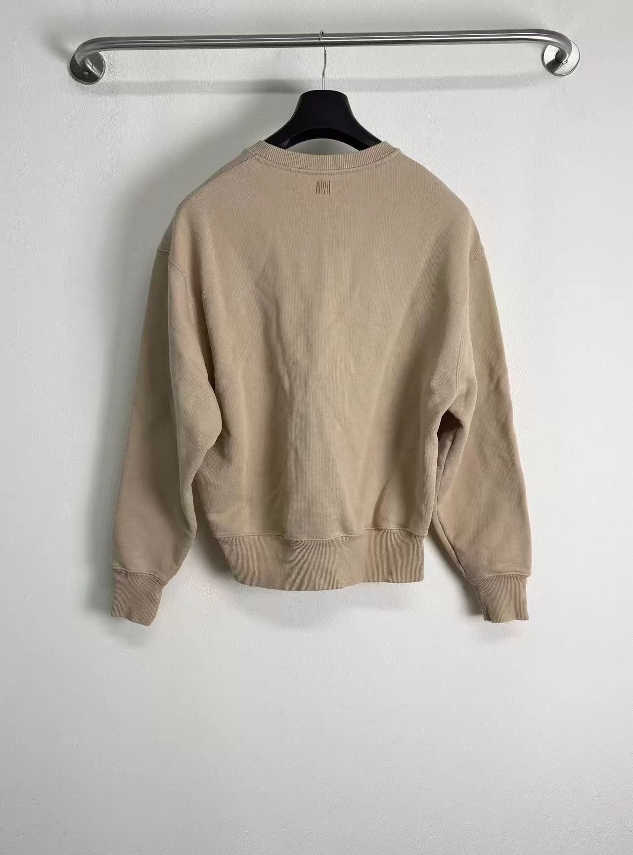 AMI Ami Khaki Embroidered Heart Sweatshirt Size S / US 4 / IT 40 - 3 Thumbnail