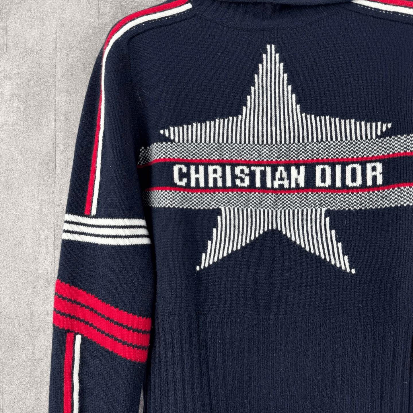 Dior Dior Intarsia Star Logo Cashmere Wool Sweater Size S / US 4 / IT 40 - 2 Thumbnail