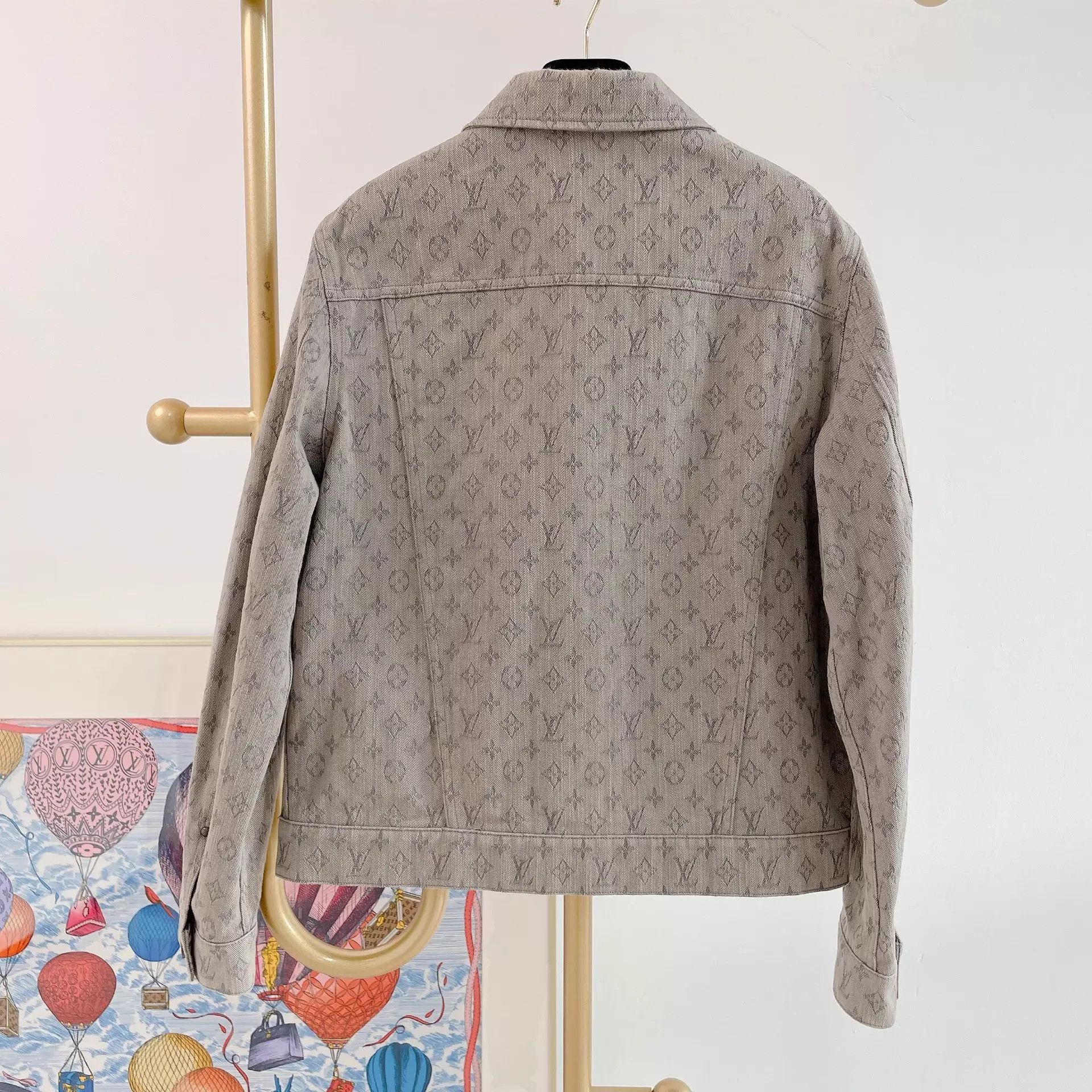 Louis Vuitton Beige Patterned Denim Jacket - Size S Size US S / EU 44-46 / 1 - 2 Thumbnail