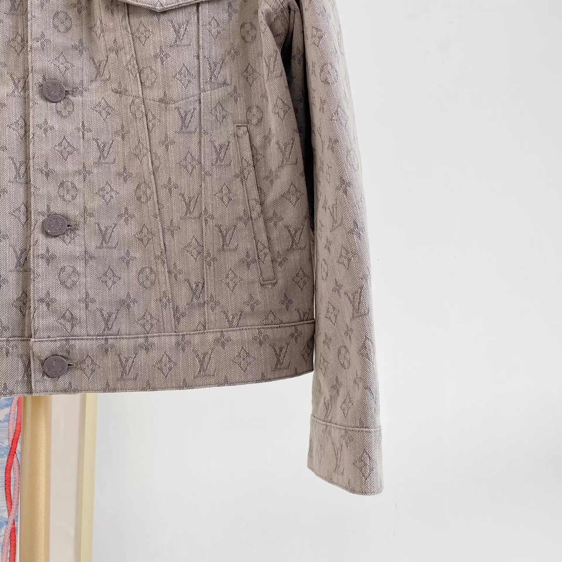 Louis Vuitton Beige Patterned Denim Jacket - Size S Size US S / EU 44-46 / 1 - 4 Thumbnail