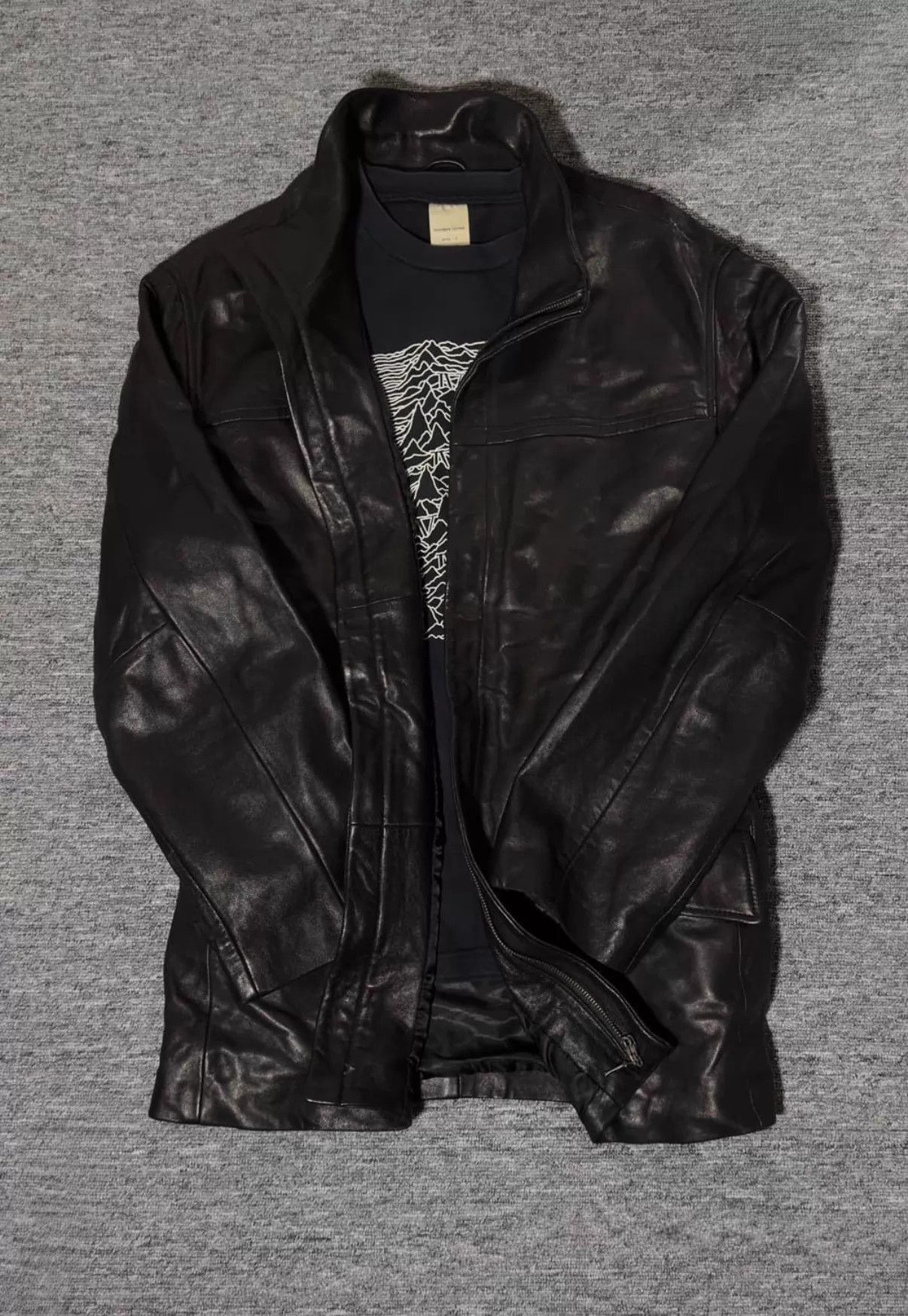 Balenciaga Black Leather Jacket with Zip Closure and Pockets - Size L Size US L / EU 52-54 / 3 - 6 Thumbnail