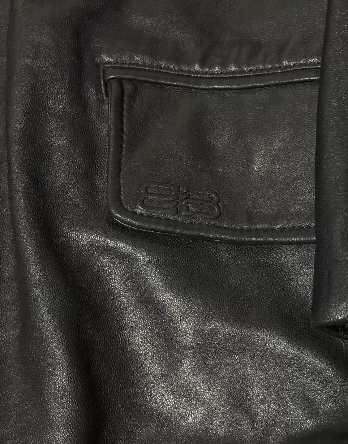 Balenciaga Black Leather Jacket with Zip Closure and Pockets - Size L Size US L / EU 52-54 / 3 - 2 Thumbnail