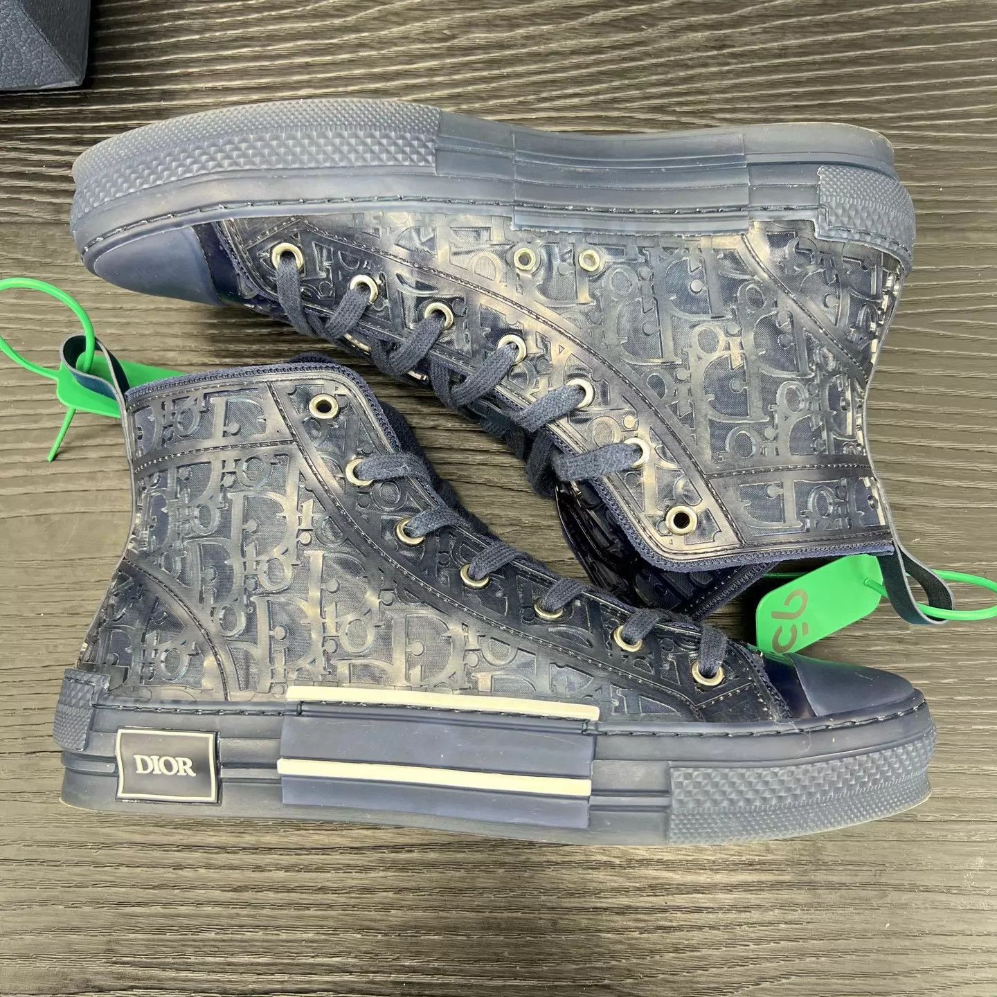Dior Blue High-Top Sneakers with Patterned Design Size US 10 / EU 43 - 3 Thumbnail