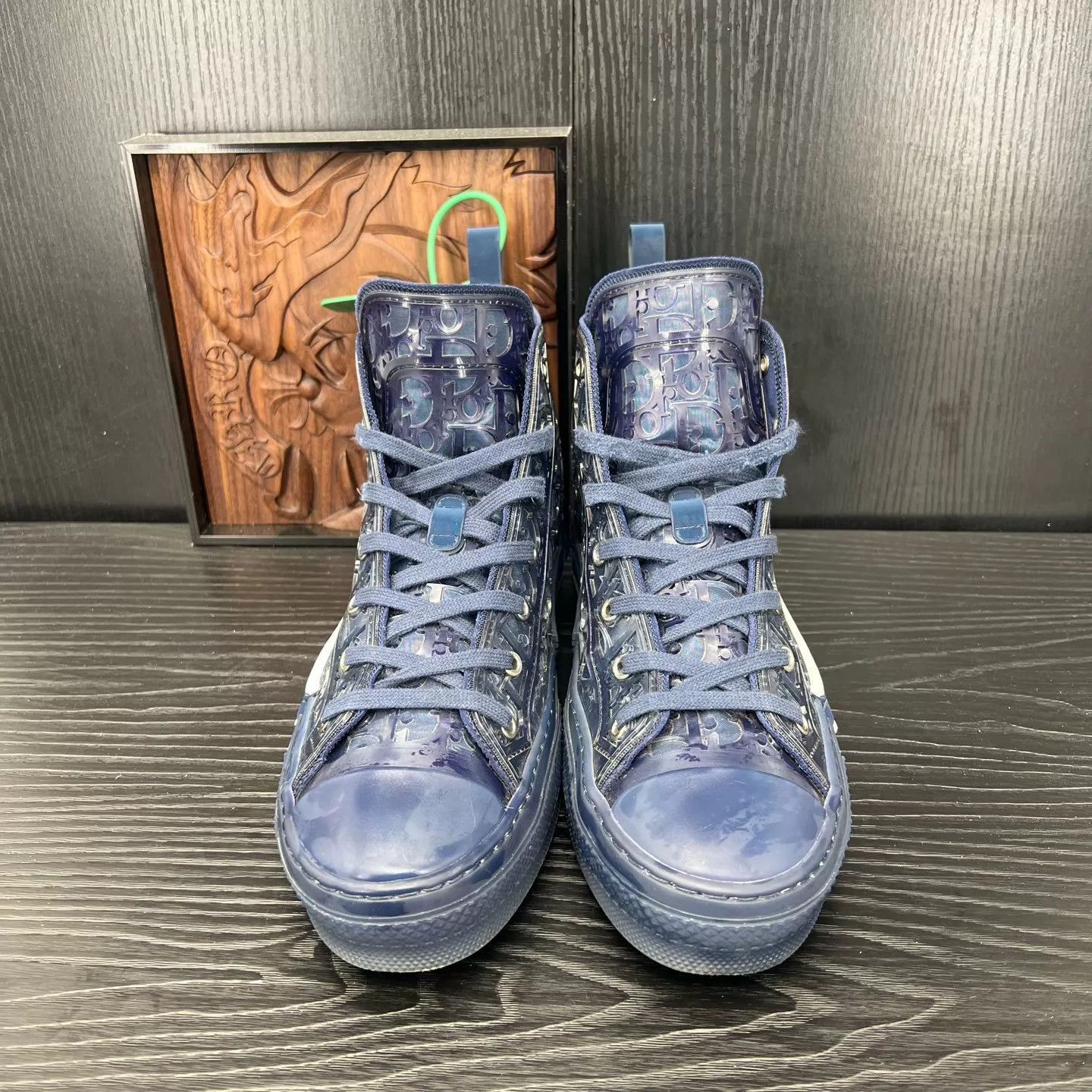 Dior Blue High-Top Sneakers with Patterned Design Size US 10 / EU 43 - 4 Thumbnail