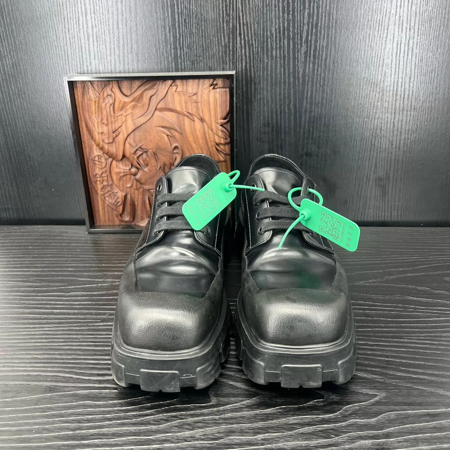 Prada Black Leather Chunky Sole Lace-Up Shoes Size US 8 / EU 41 - 6 Thumbnail