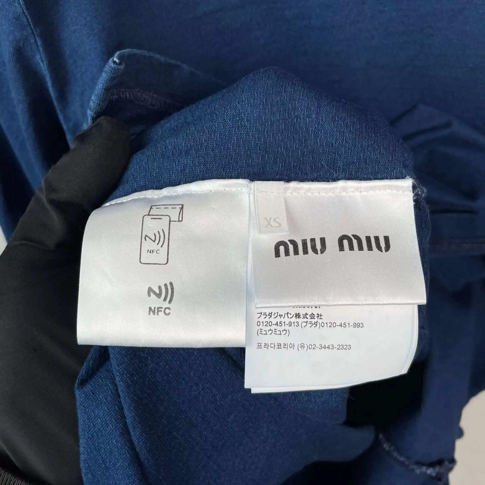 Miu Miu Blue Long-Sleeve Shirt with Side Slits - XS Size US XS / EU 42 / 0 - 8 Thumbnail