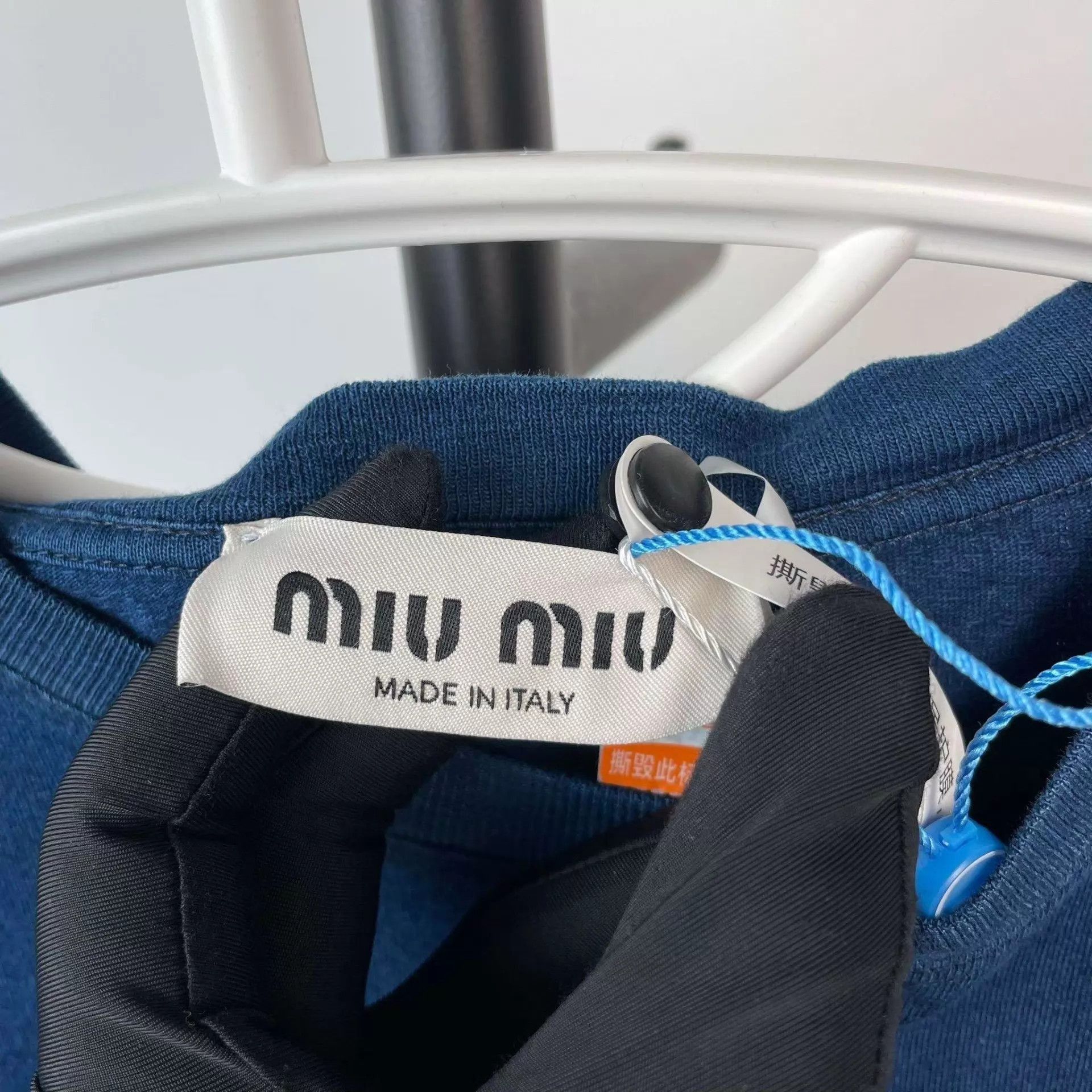 Miu Miu Blue Long-Sleeve Shirt with Side Slits - XS Size US XS / EU 42 / 0 - 4 Thumbnail