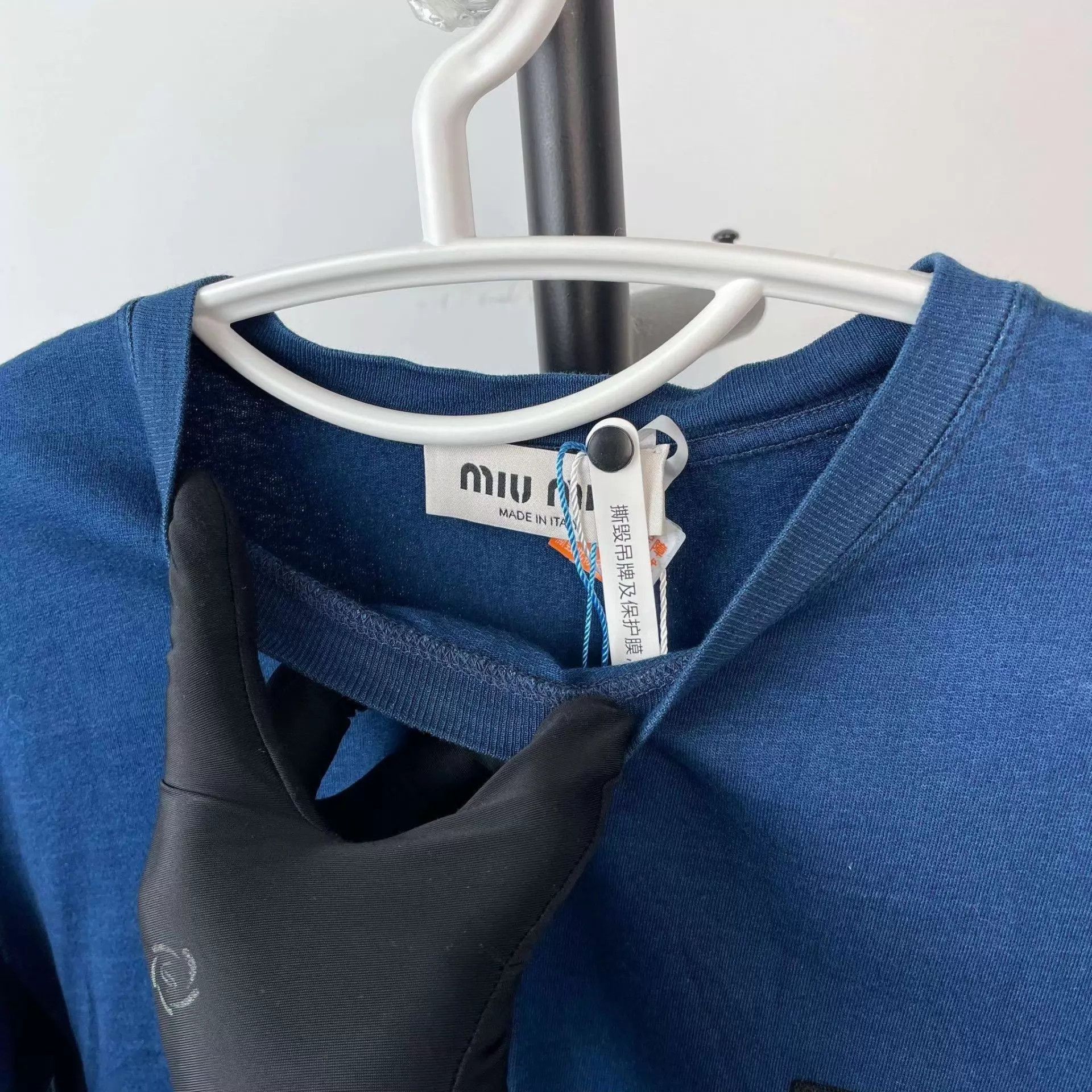 Miu Miu Blue Long-Sleeve Shirt with Side Slits - XS Size US XS / EU 42 / 0 - 5 Thumbnail