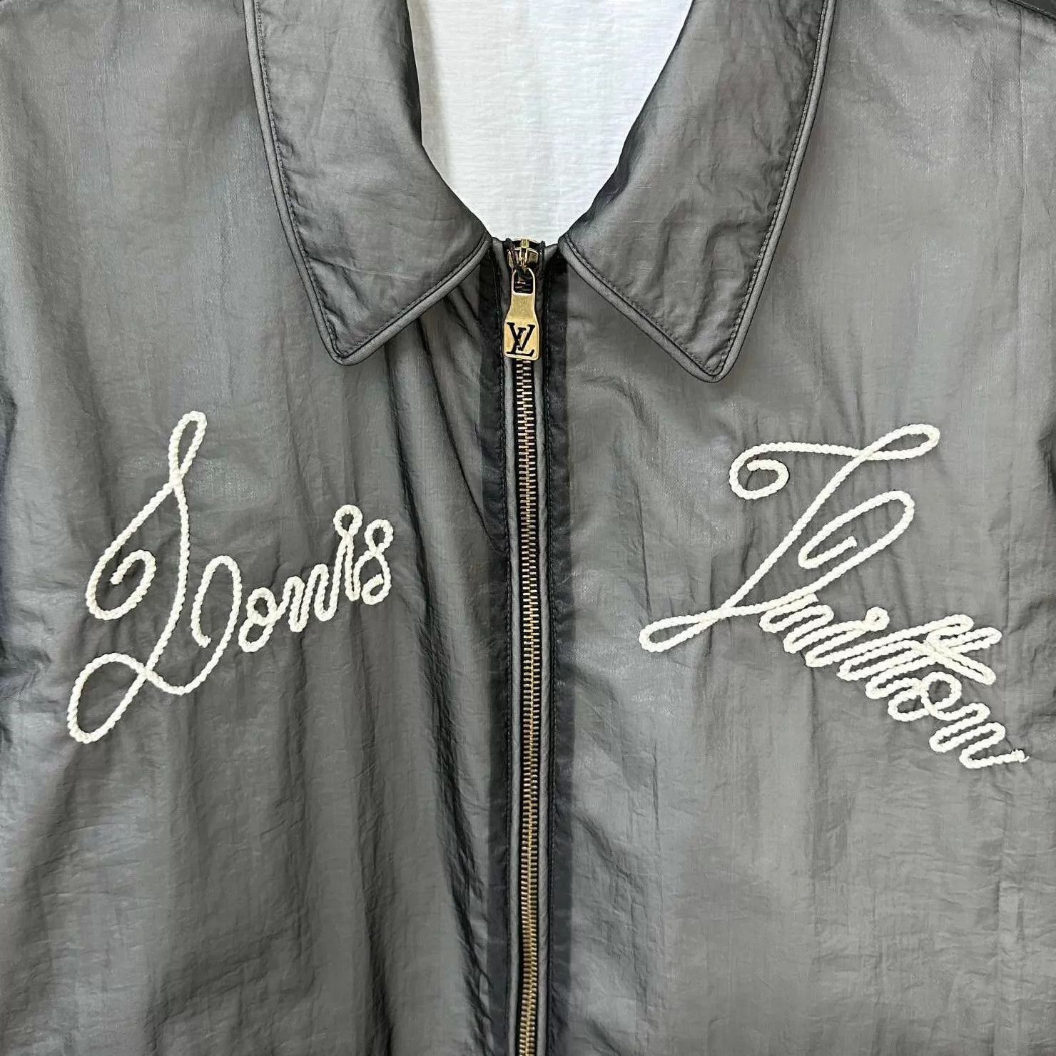 Louis Vuitton Black Embroidered Zip-Front Bomber Jacket Size US M / EU 48-50 / 2 - 7 Thumbnail