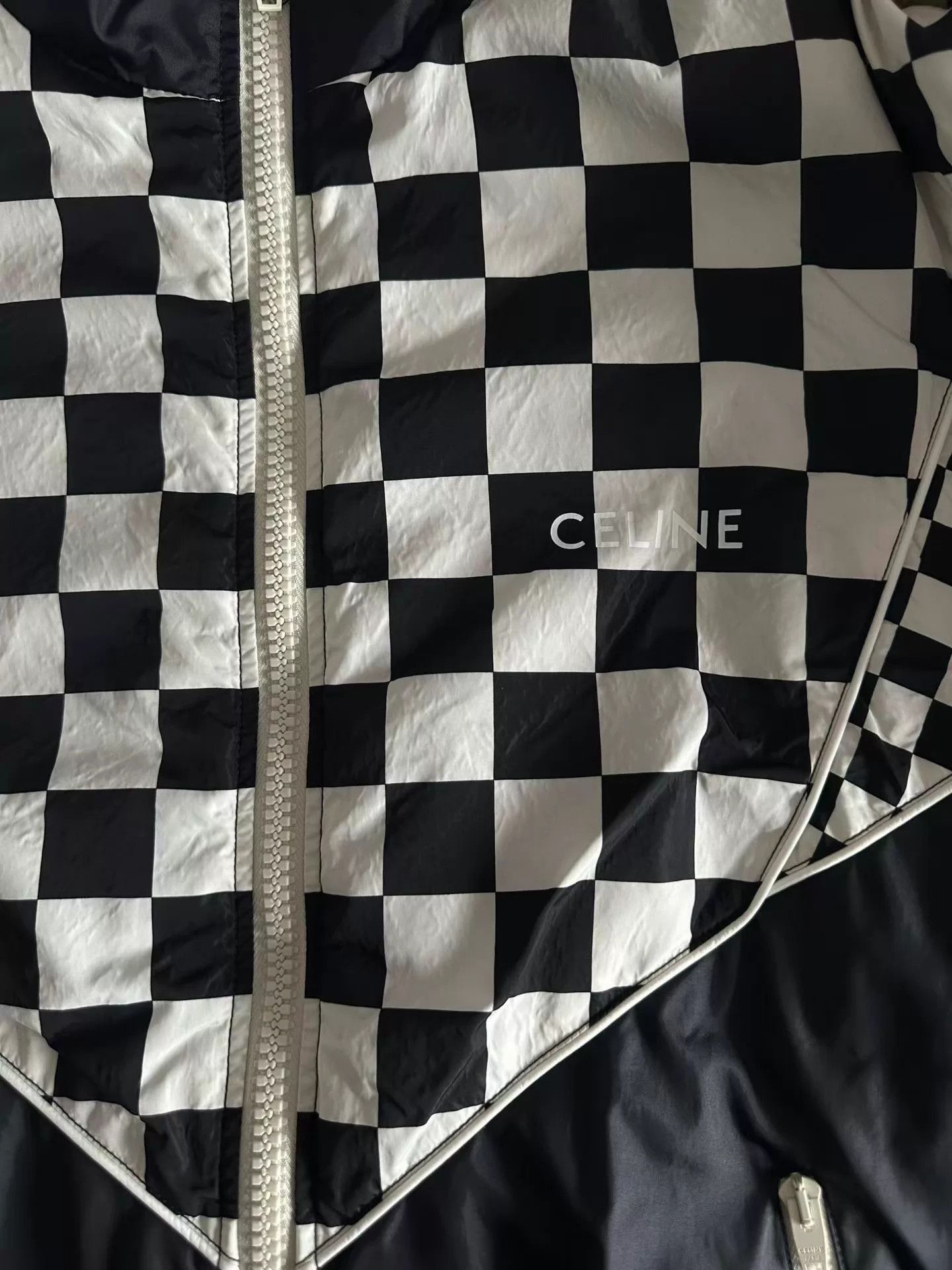 Celine Checkered Print Zip Front Bomber Jacket Size US S / EU 44-46 / 1 - 3 Thumbnail